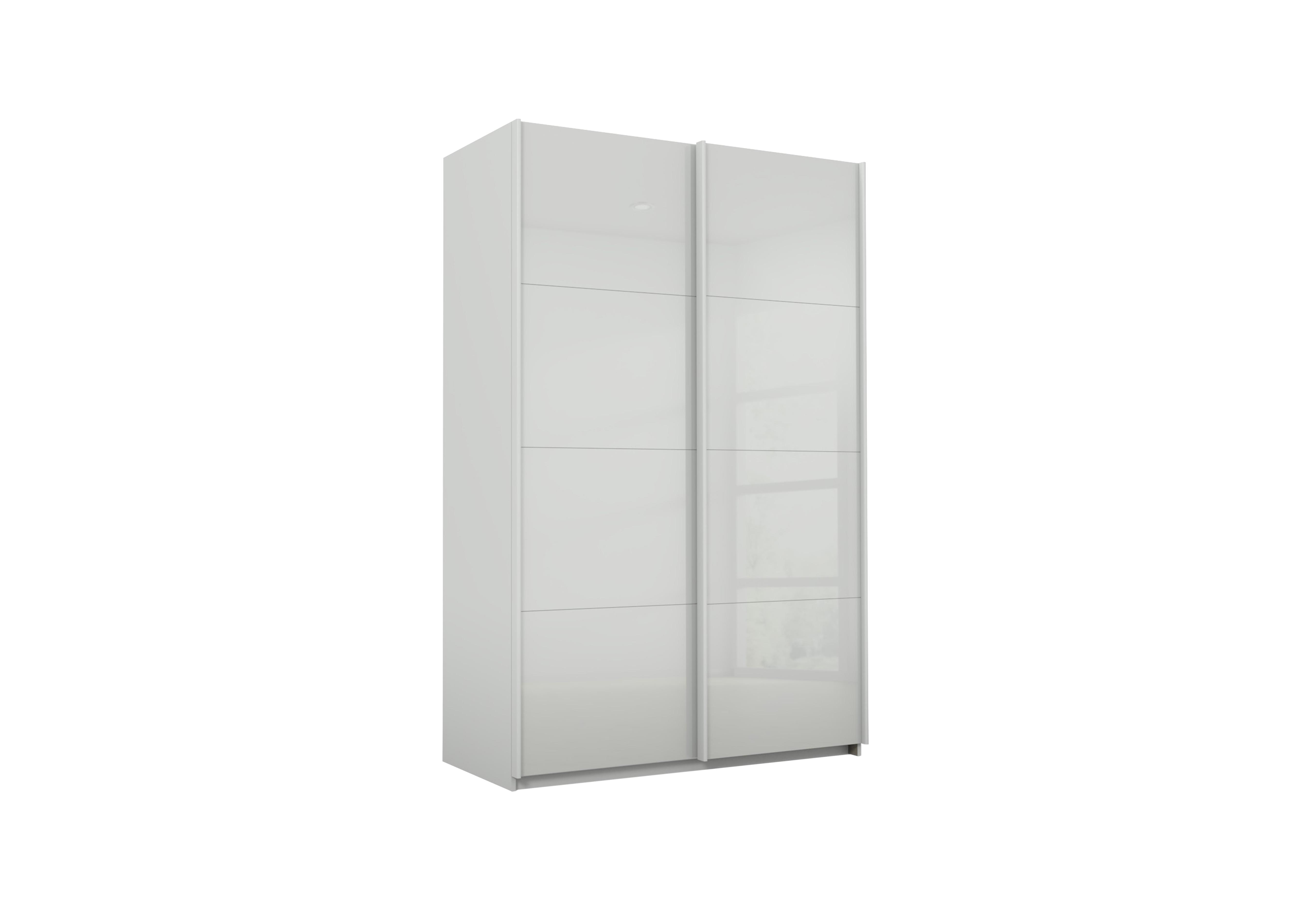 Lima 136cm 2 Door Sliding Wardrobe with Glass Front 210cm Tall in Ag356slk Gr/Slk Gr Gls on Furniture Village
