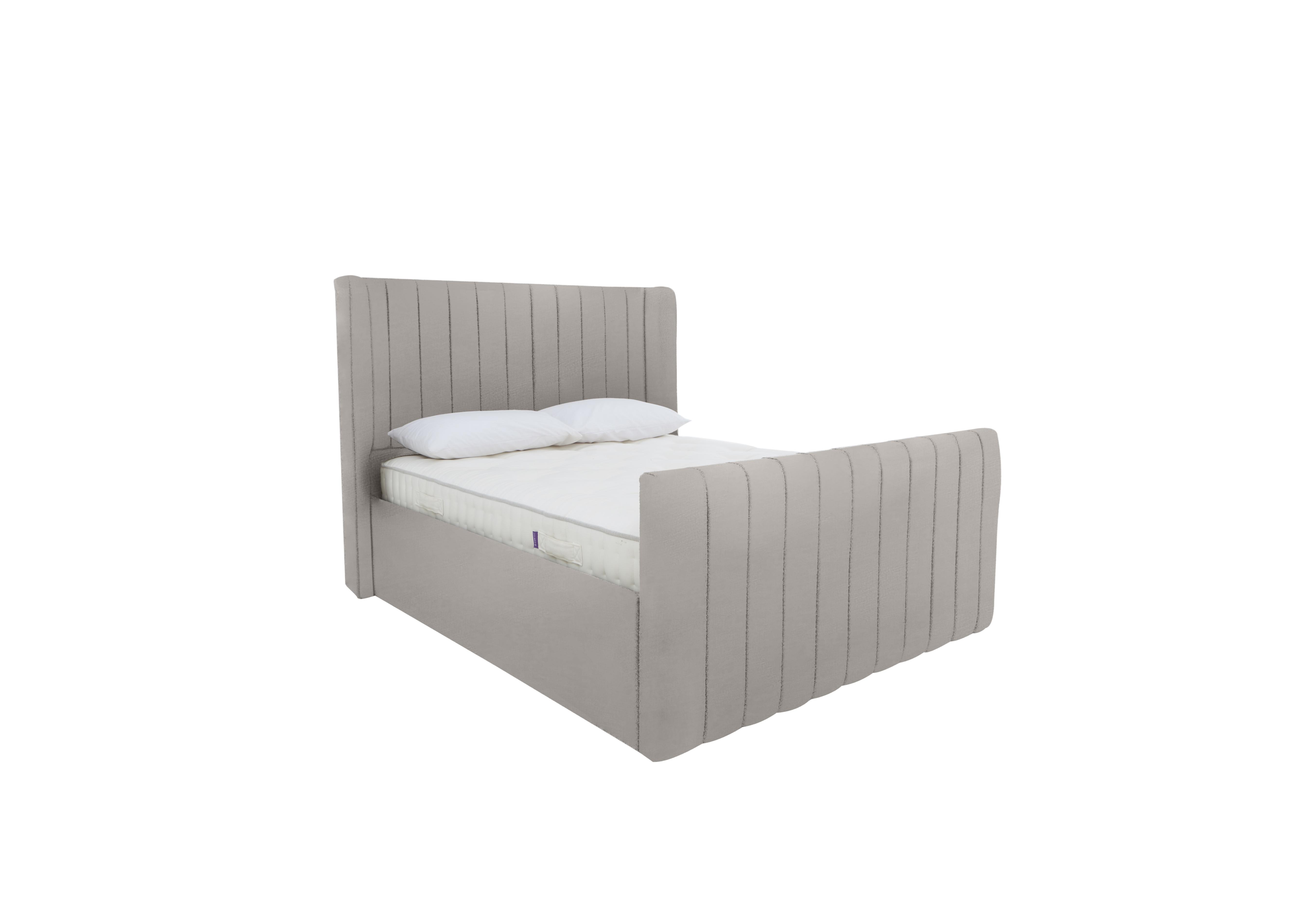 Eira High Foot End Ottoman Bed Frame in Velvet Slate on Furniture Village