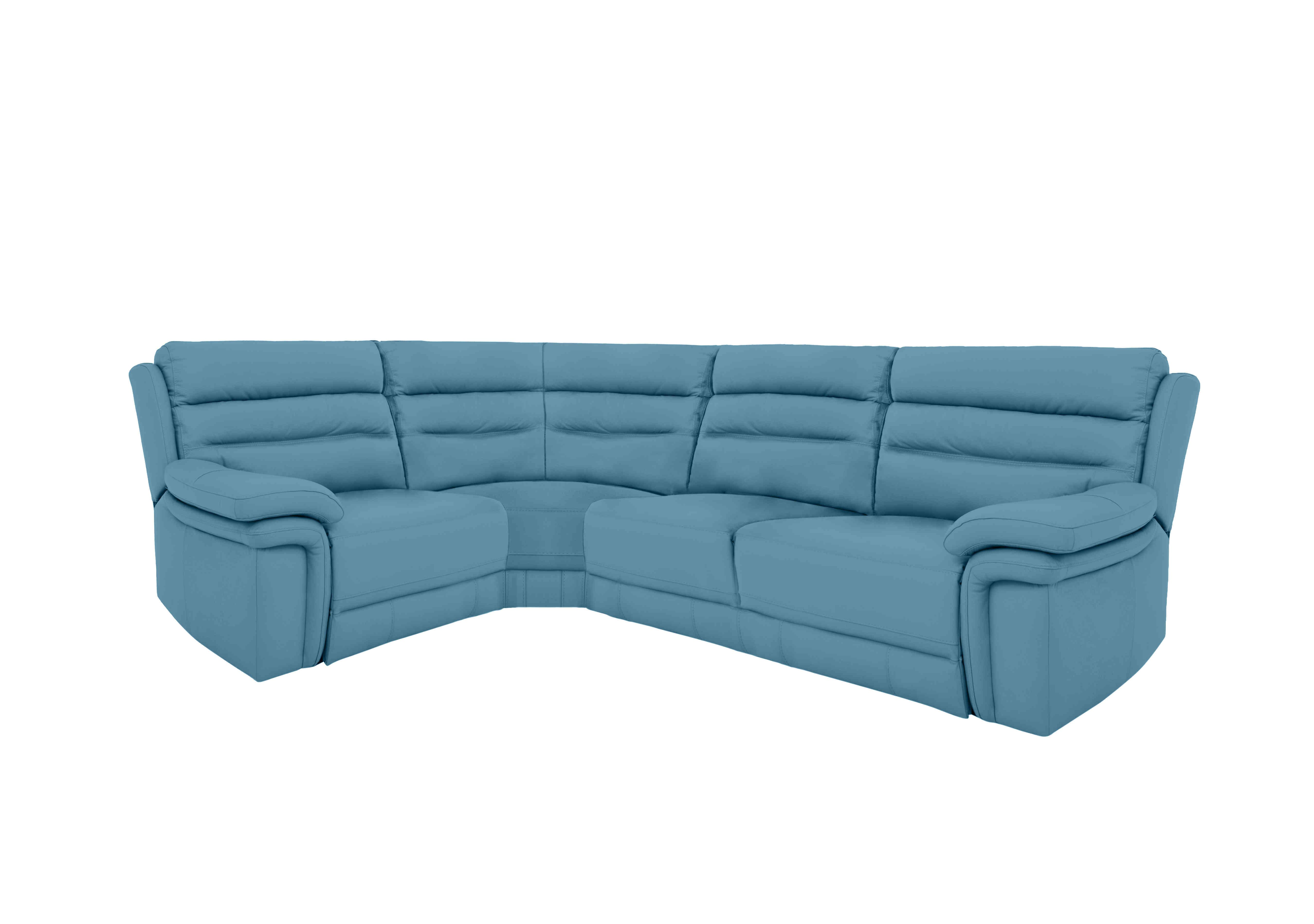 Berlin Modular Leather Corner Sofa in Blu Le-9312 on Furniture Village