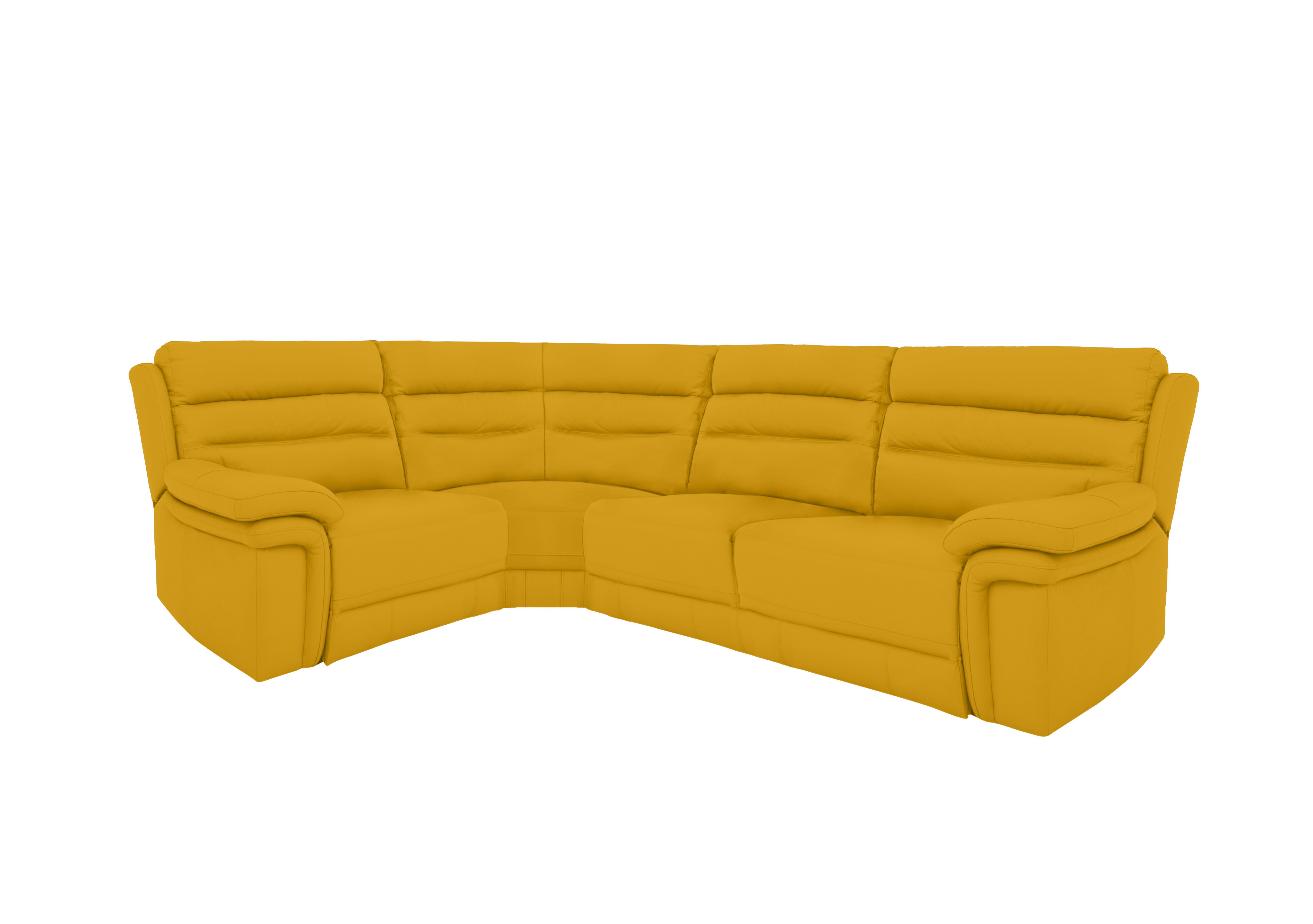 Berlin Modular Leather Corner Sofa in Giallo Le-9310 on Furniture Village