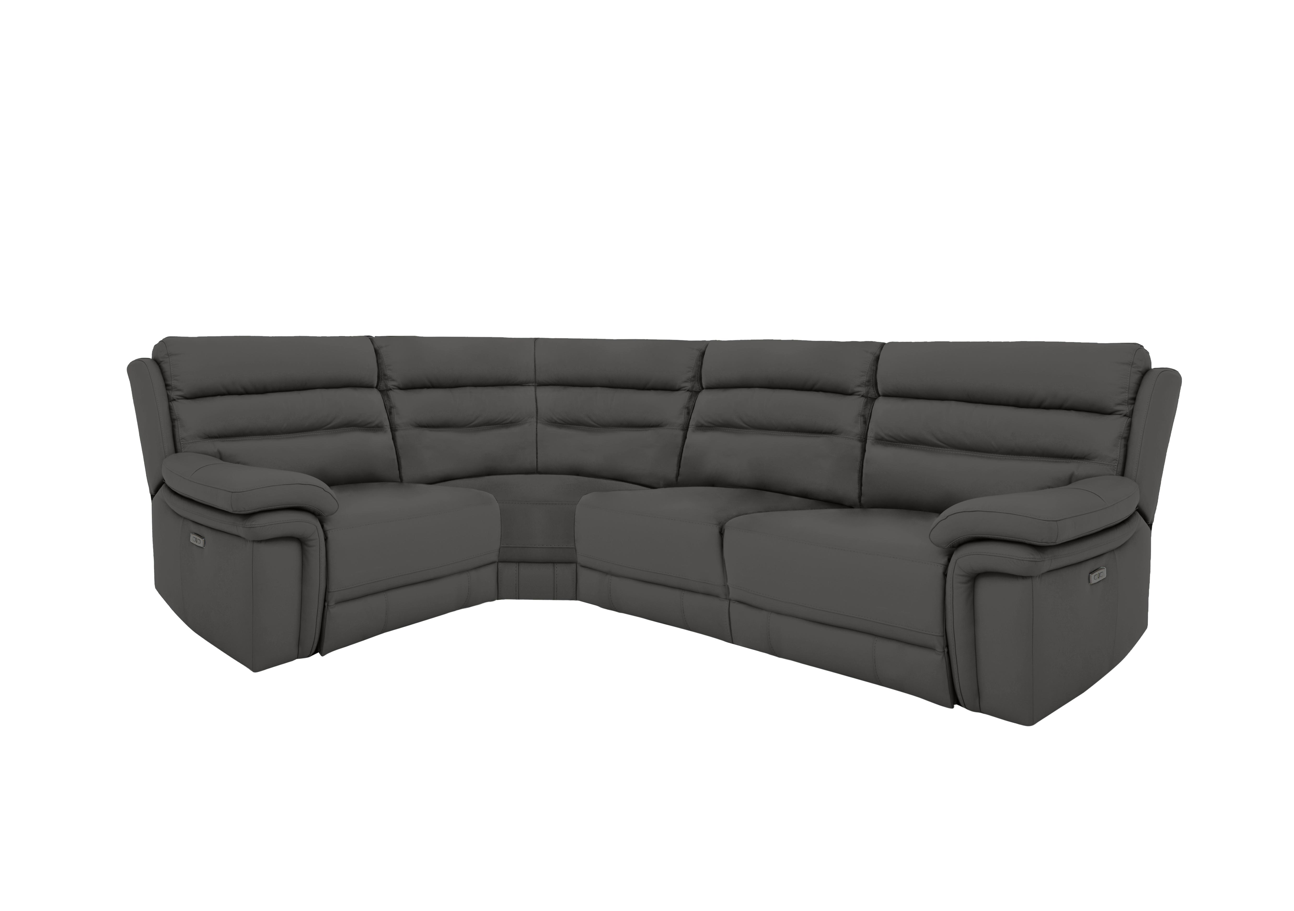 Berlin Modular Leather Corner Sofa in Grey Le-9308 on Furniture Village