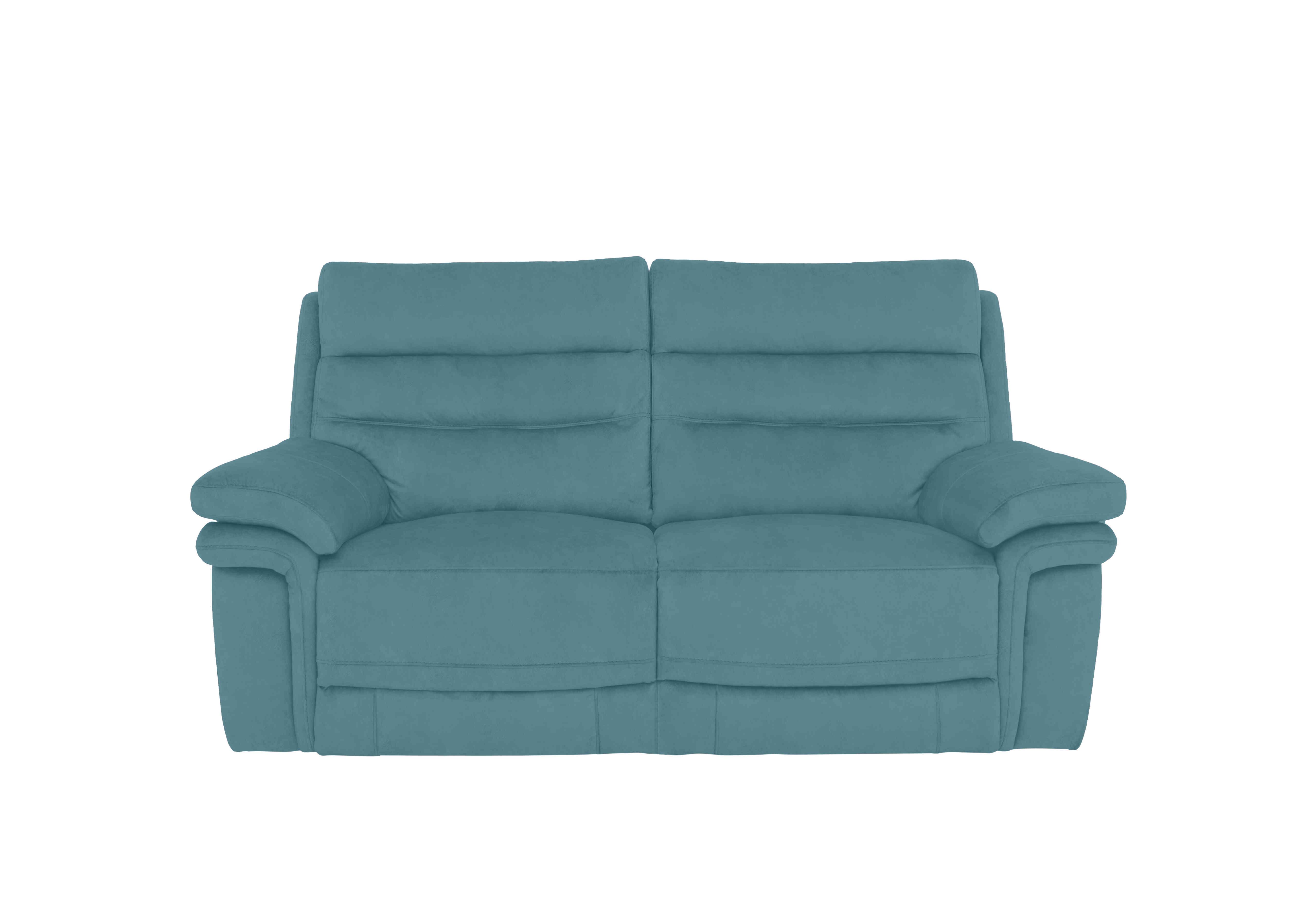 Berlin 2 Seater Fabric Sofa in Velvet Blu Vv-0312 on Furniture Village