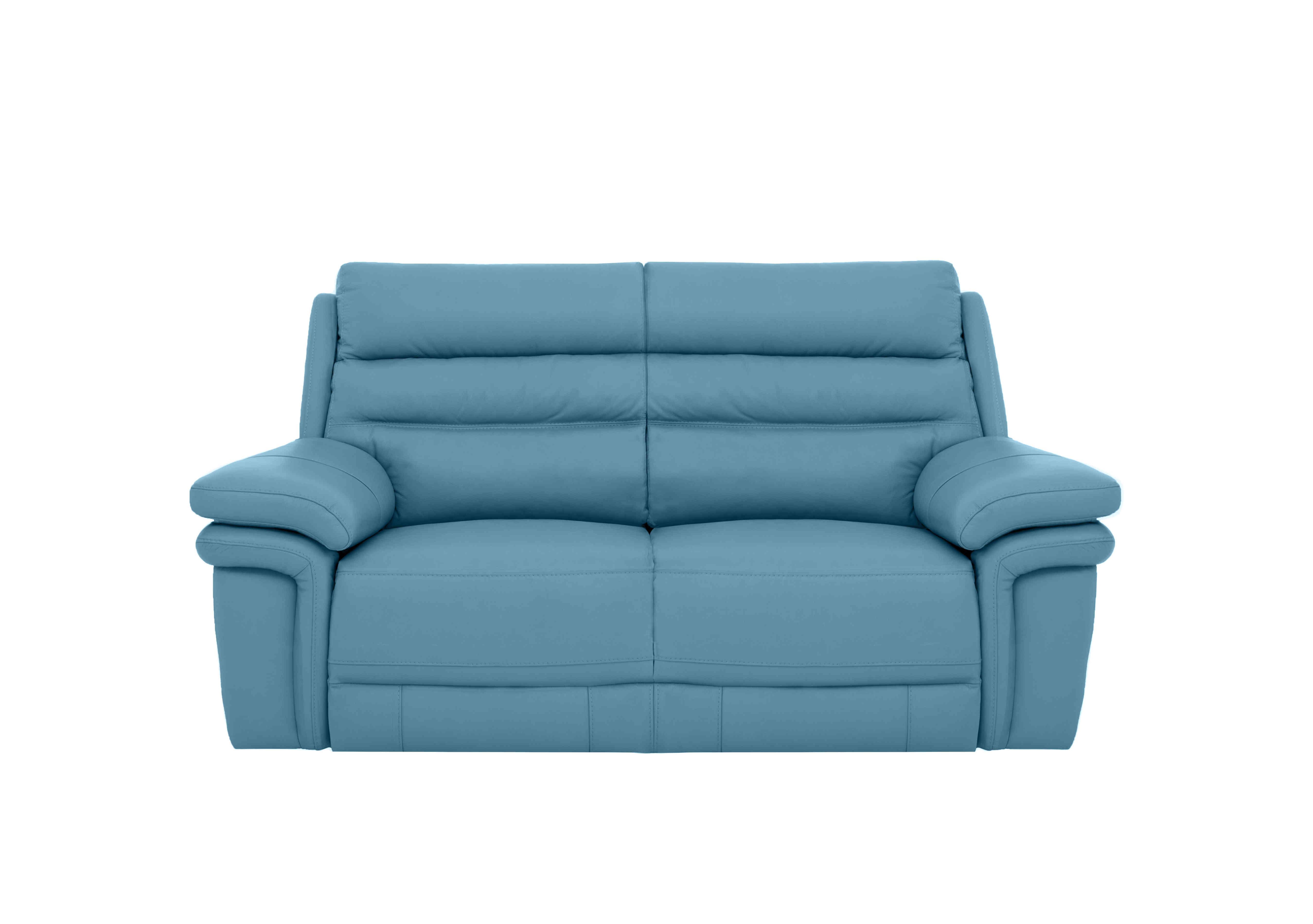 Berlin 2 Seater Leather Sofa in Blu Le-9312 on Furniture Village