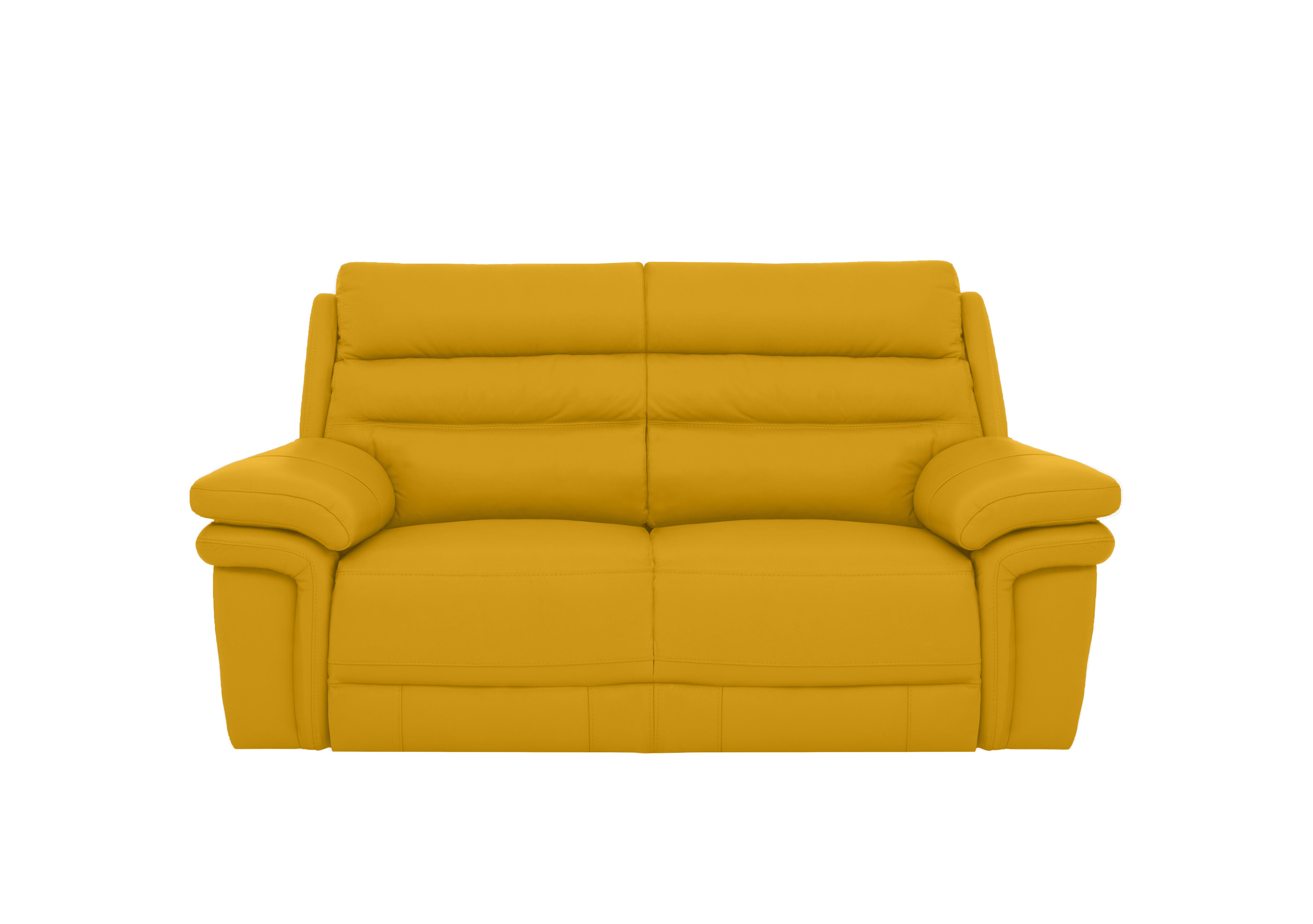 Berlin 2 Seater Leather Sofa in Giallo Le-9310 on Furniture Village