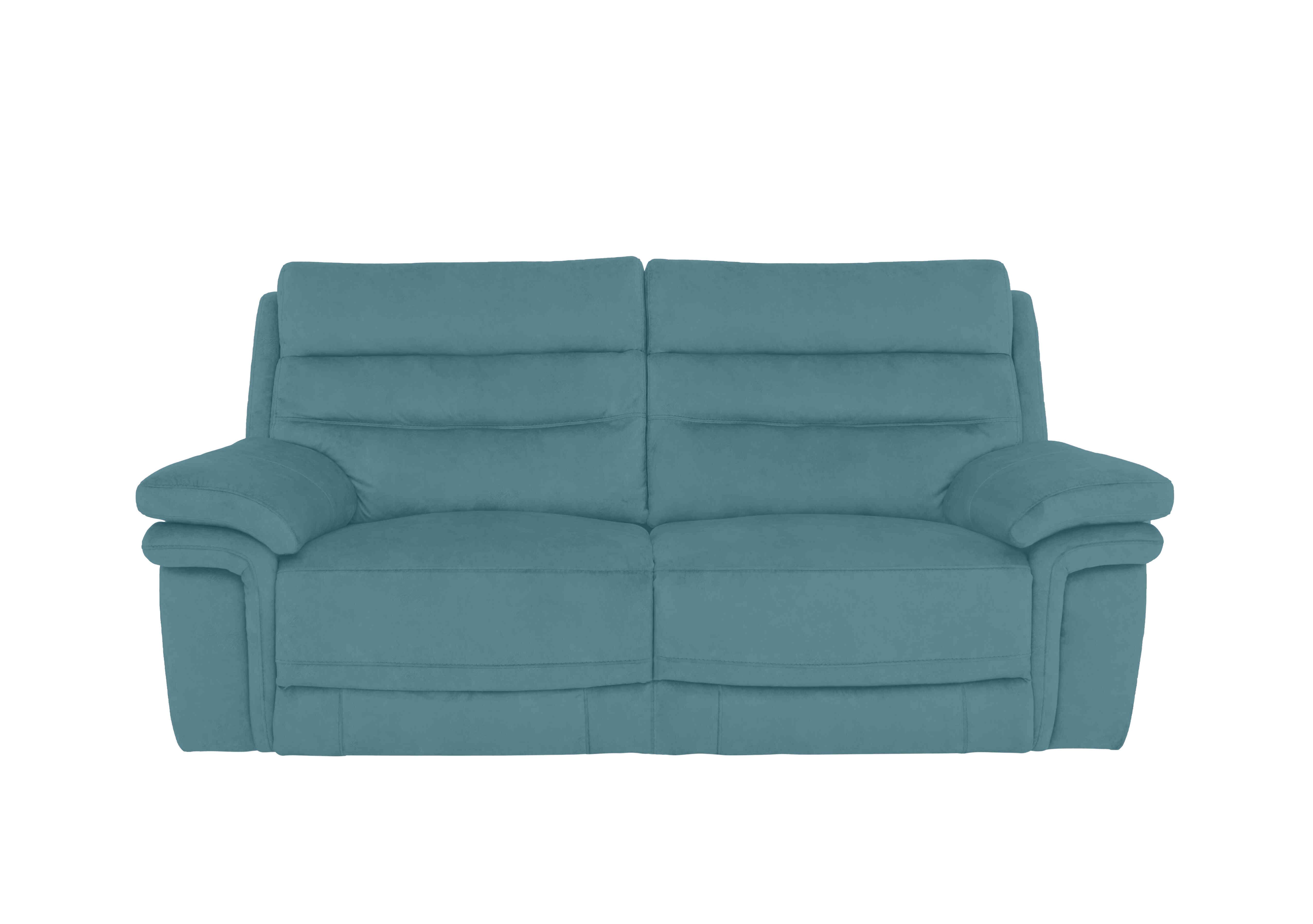 Berlin 3 Seater Fabric Sofa in Velvet Blu Vv-0312 on Furniture Village