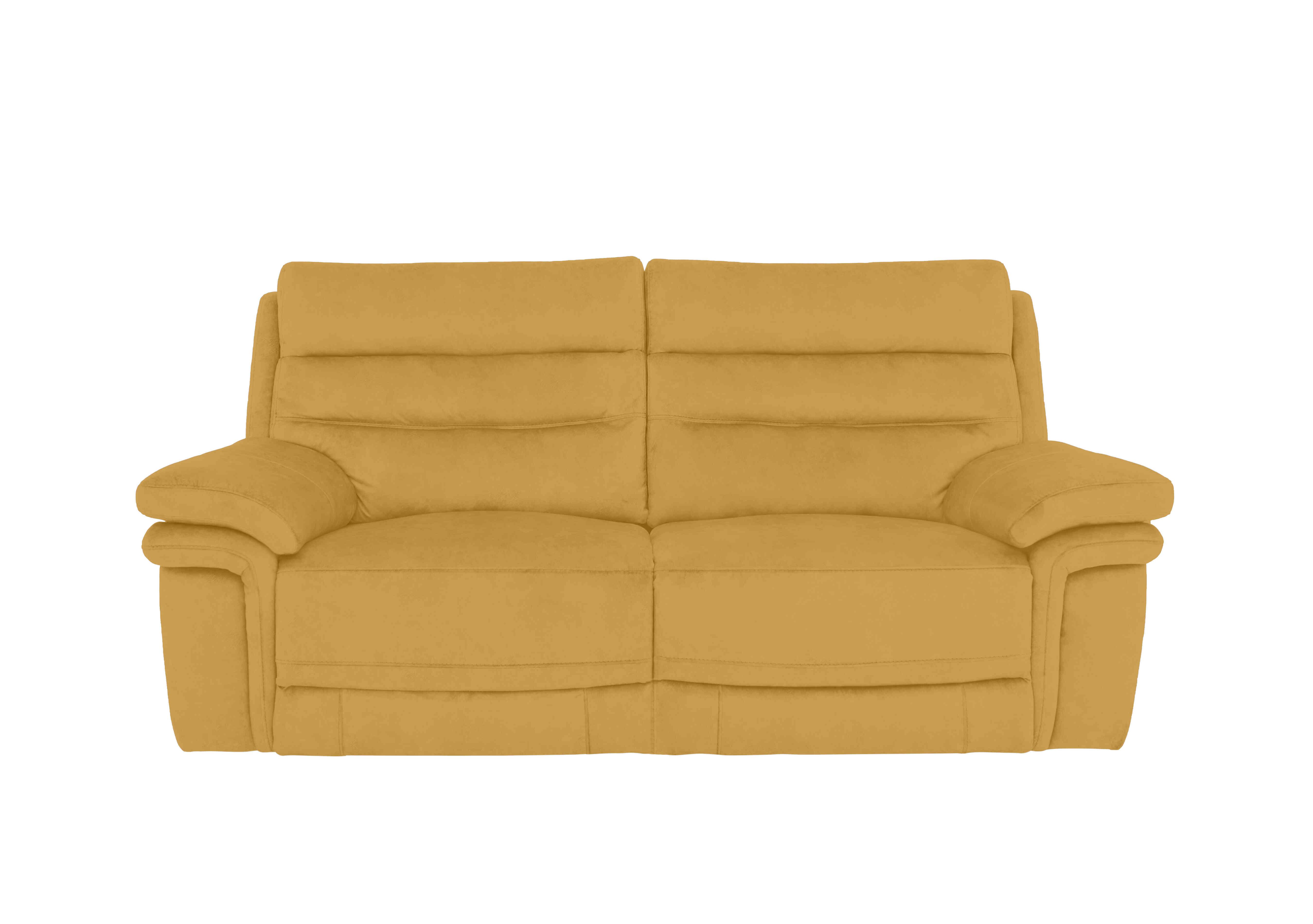 Berlin 3 Seater Fabric Sofa in Velvet Giallo Vv-0310 on Furniture Village