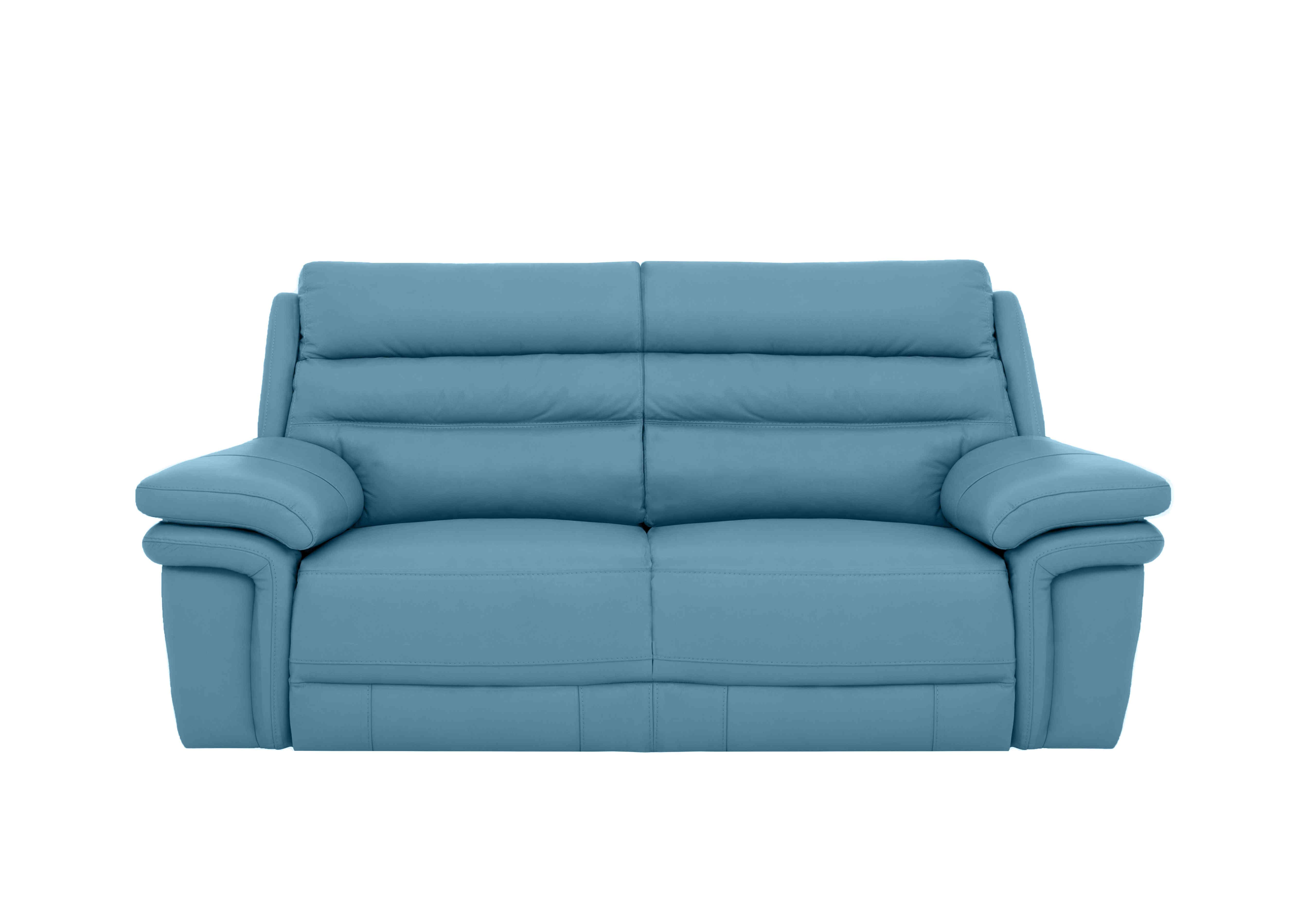 Berlin 3 Seater Leather Sofa in Blu Le-9312 on Furniture Village