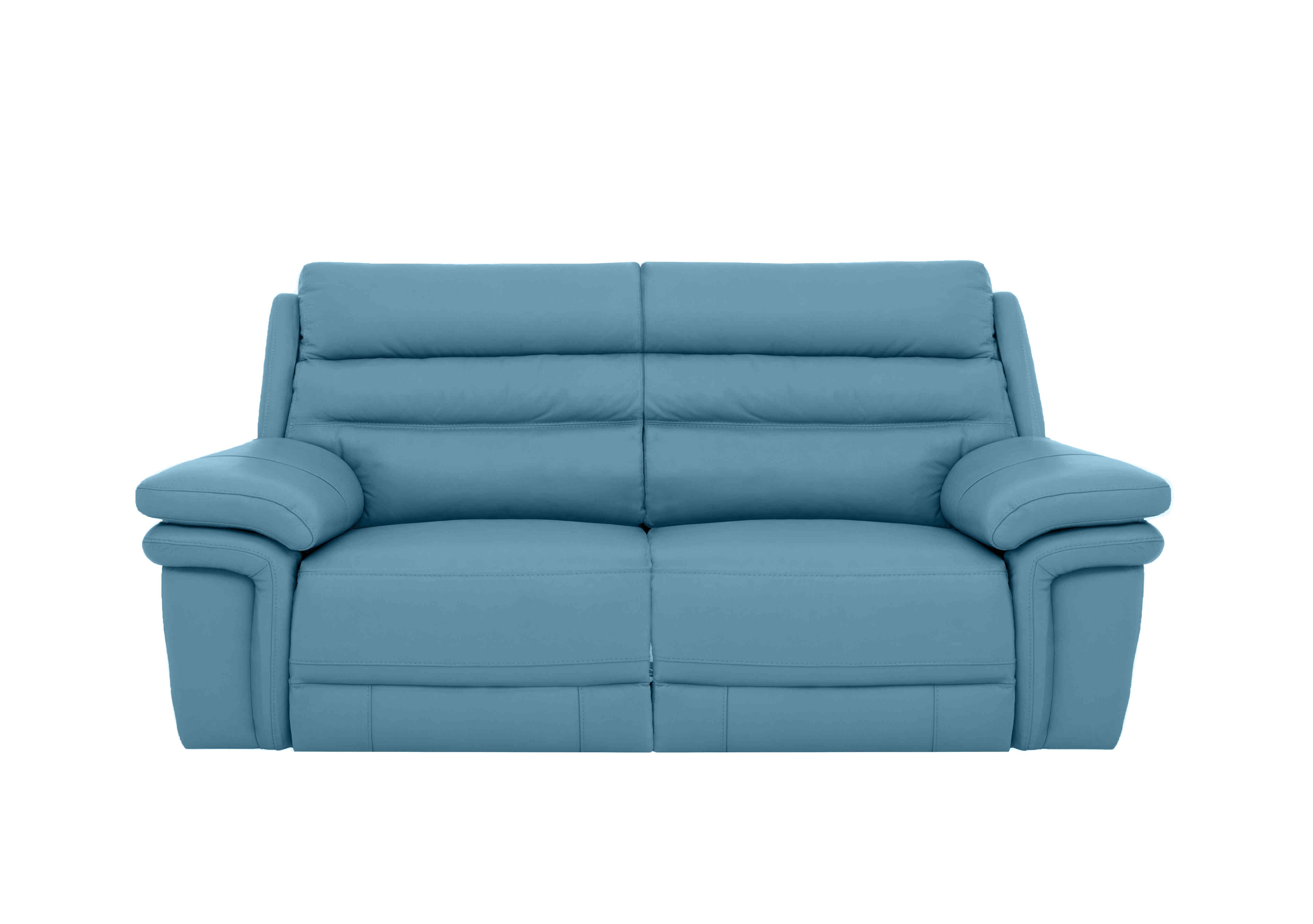 Berlin 3 Seater Leather Sofa in Blu Le-9312 on Furniture Village