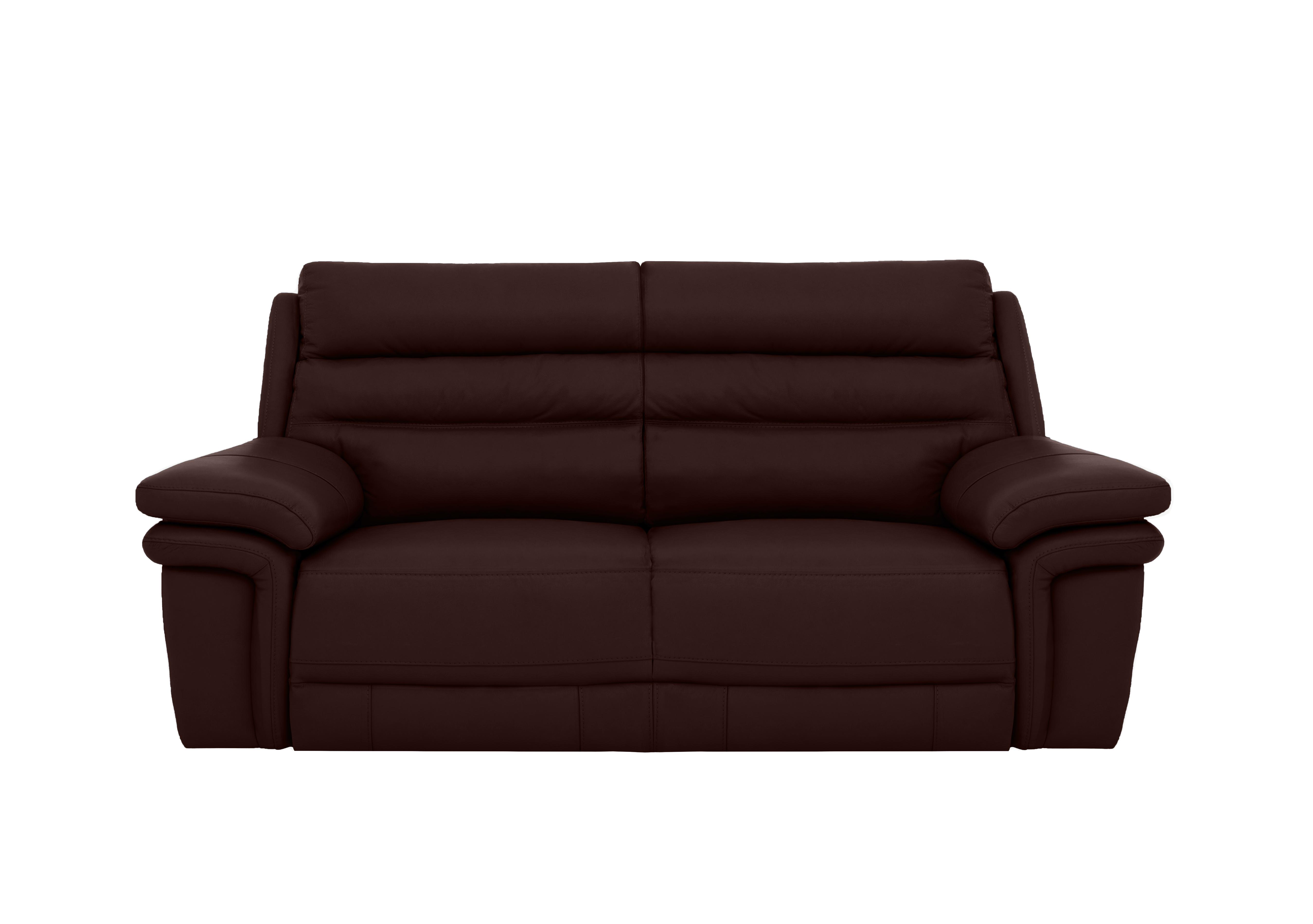 Berlin 3 Seater Leather Sofa in Burgundy Lx-6402 on Furniture Village