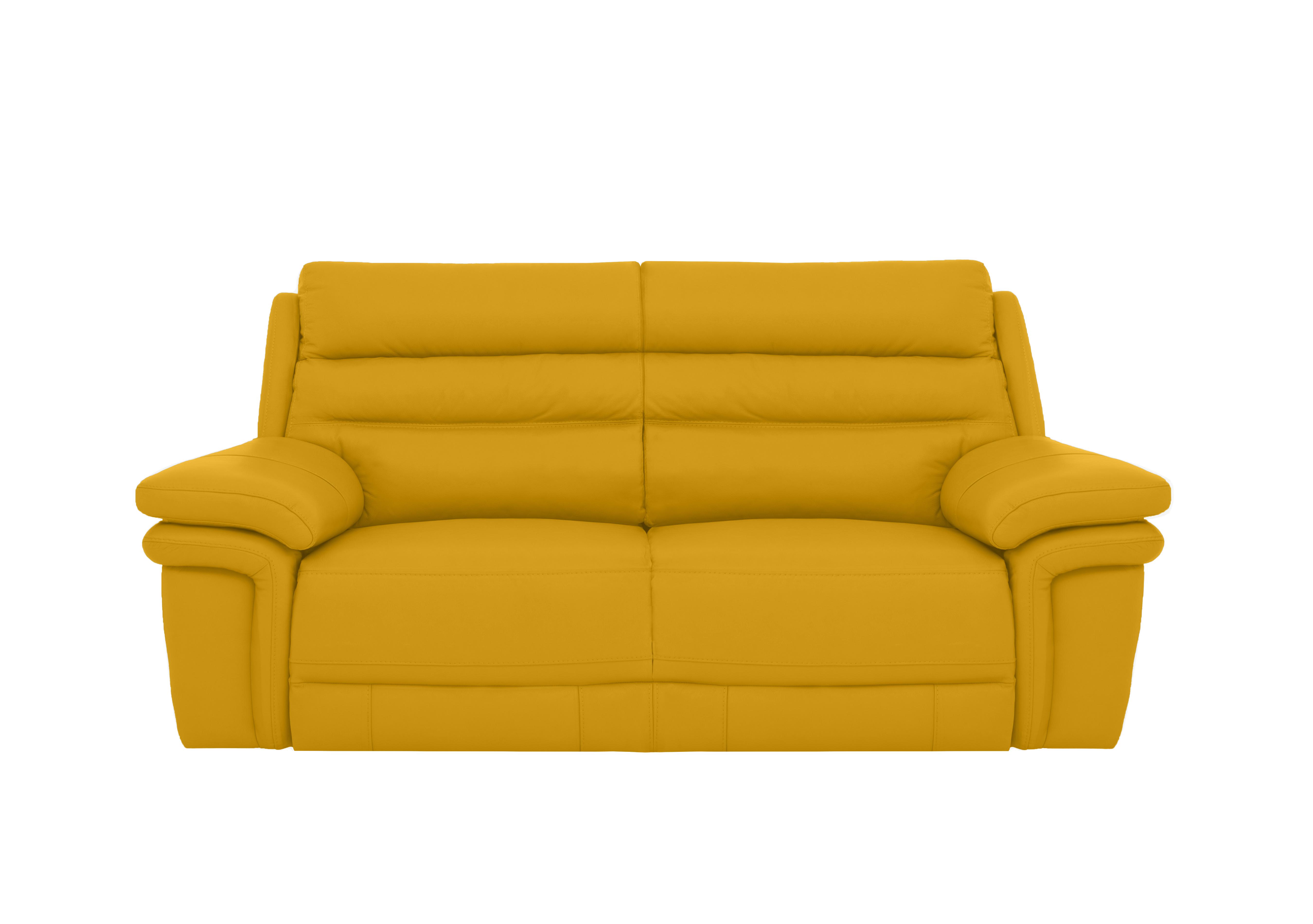 Berlin 3 Seater Leather Sofa in Giallo Le-9310 on Furniture Village