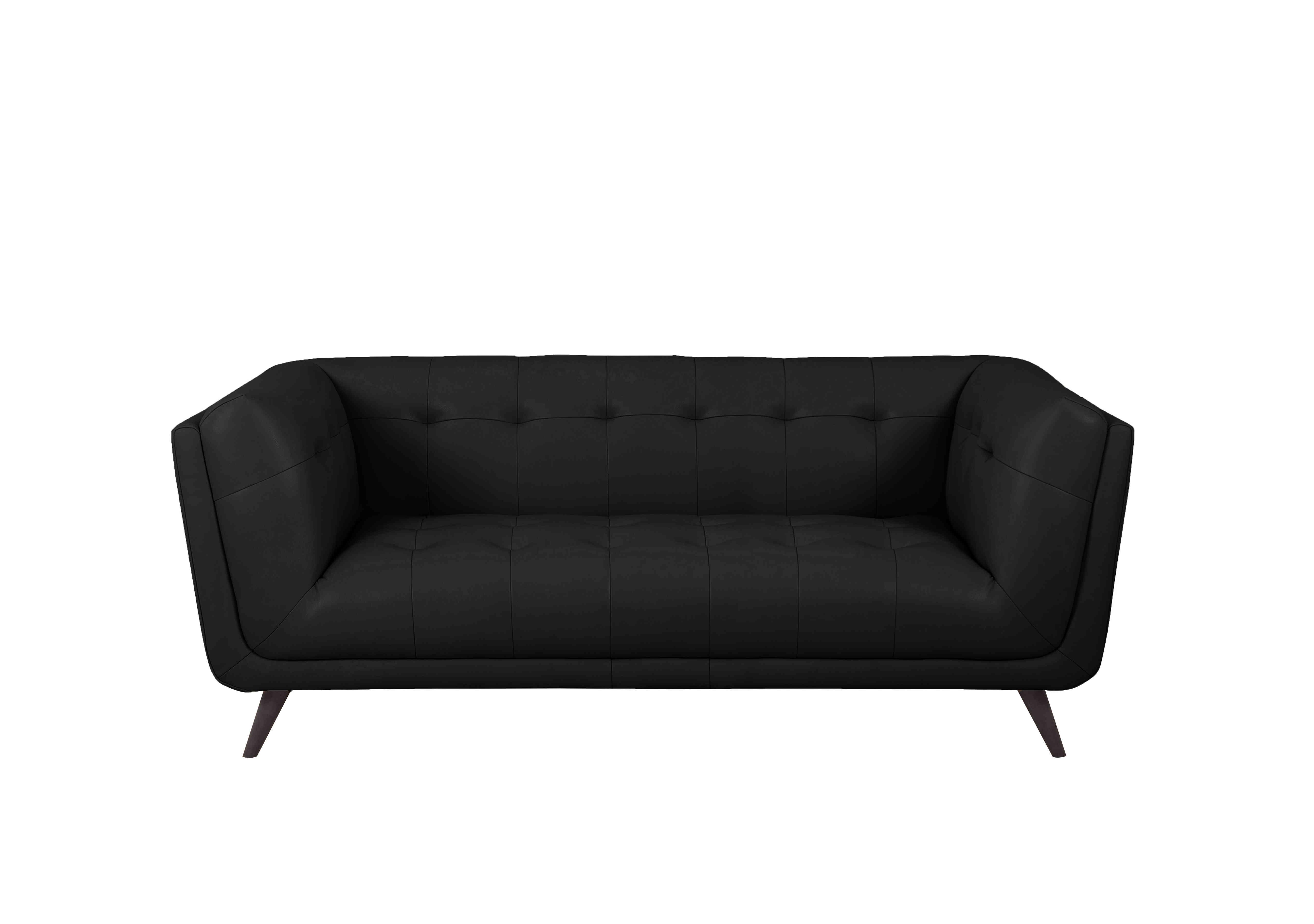 Rene Large 2 Seater Leather Sofa in Florida Black on Furniture Village