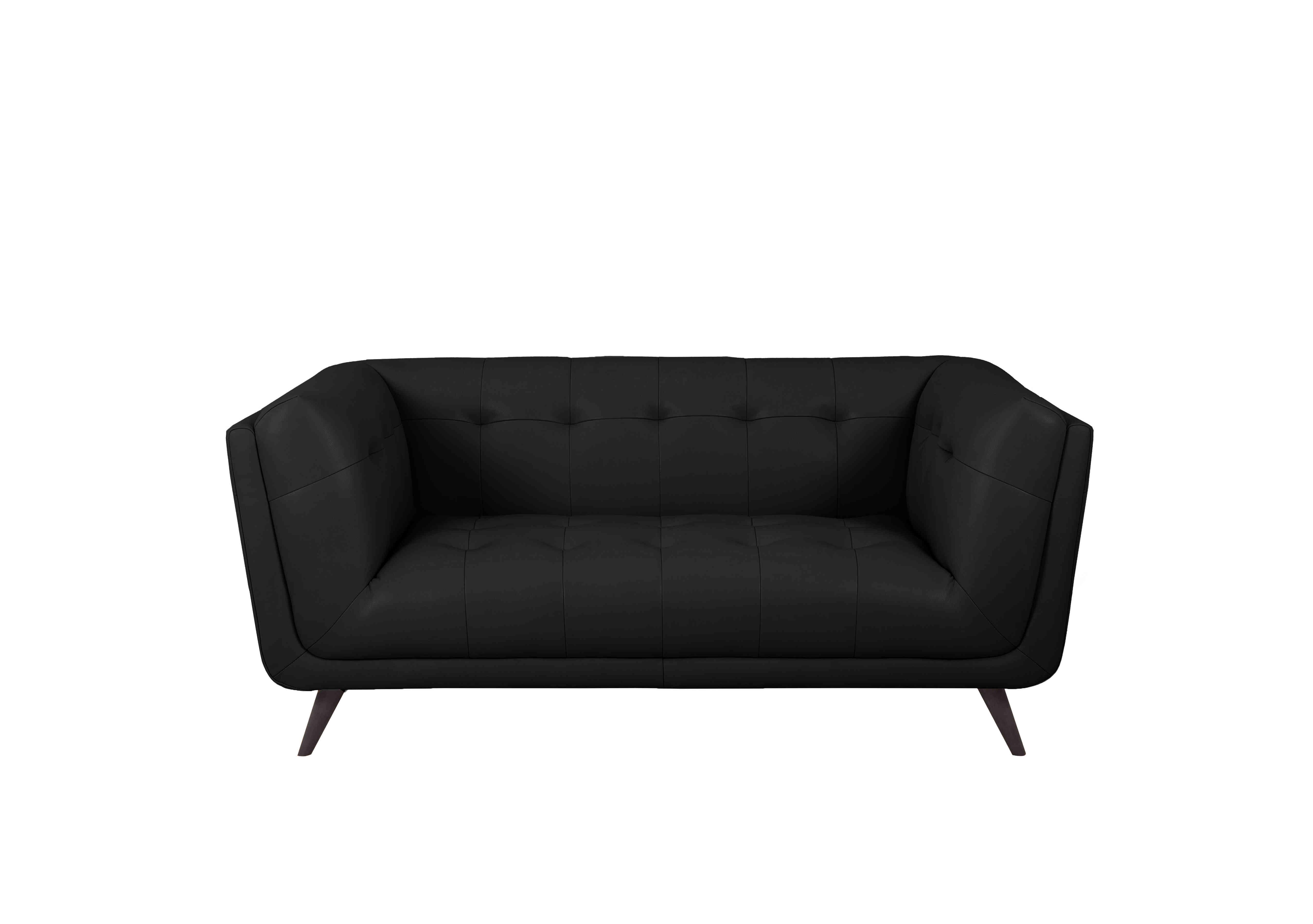 Rene 2 Seater Leather Sofa in Florida Black on Furniture Village