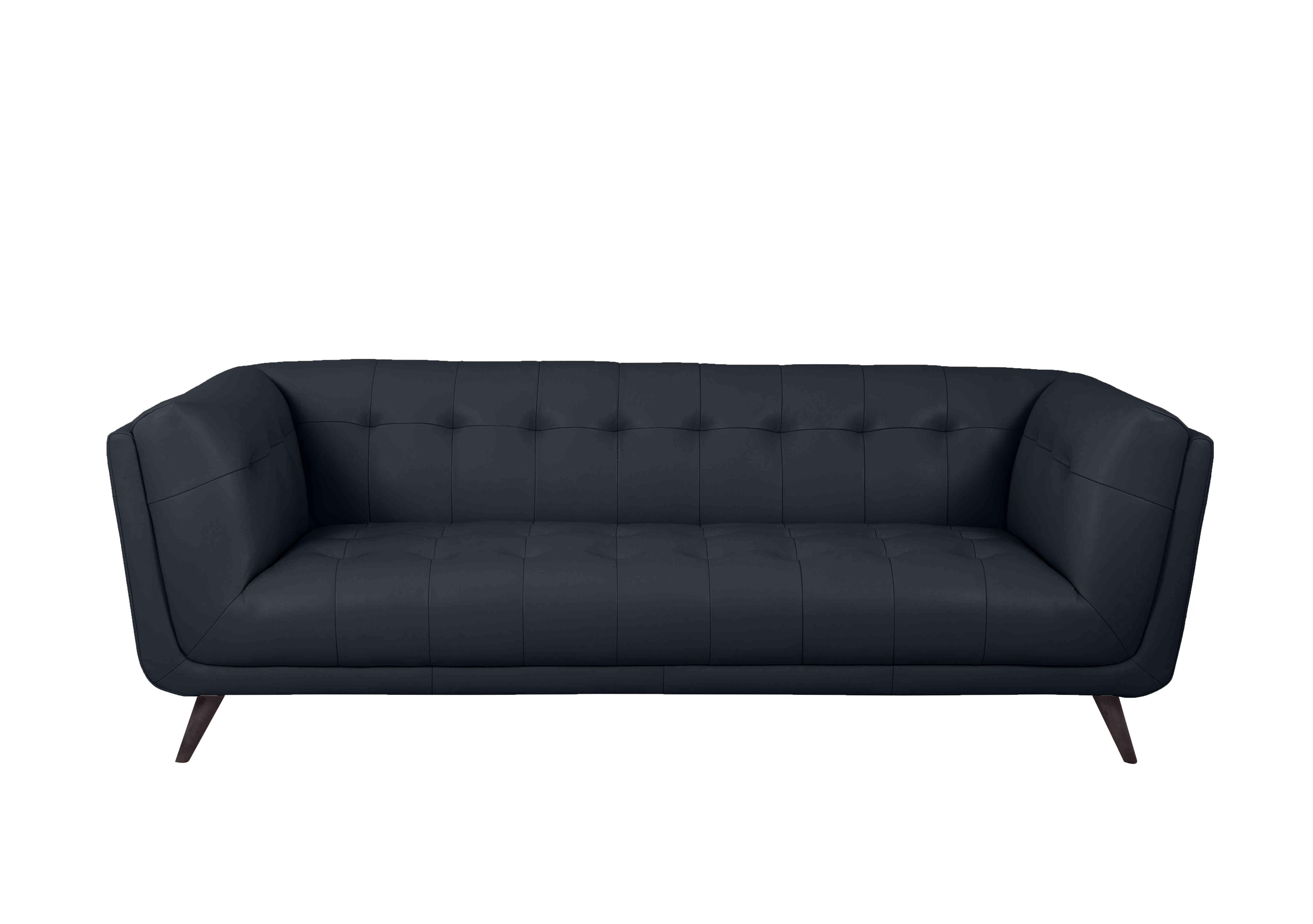 Rene 3 Seater Leather Sofa in Montana Navy on Furniture Village