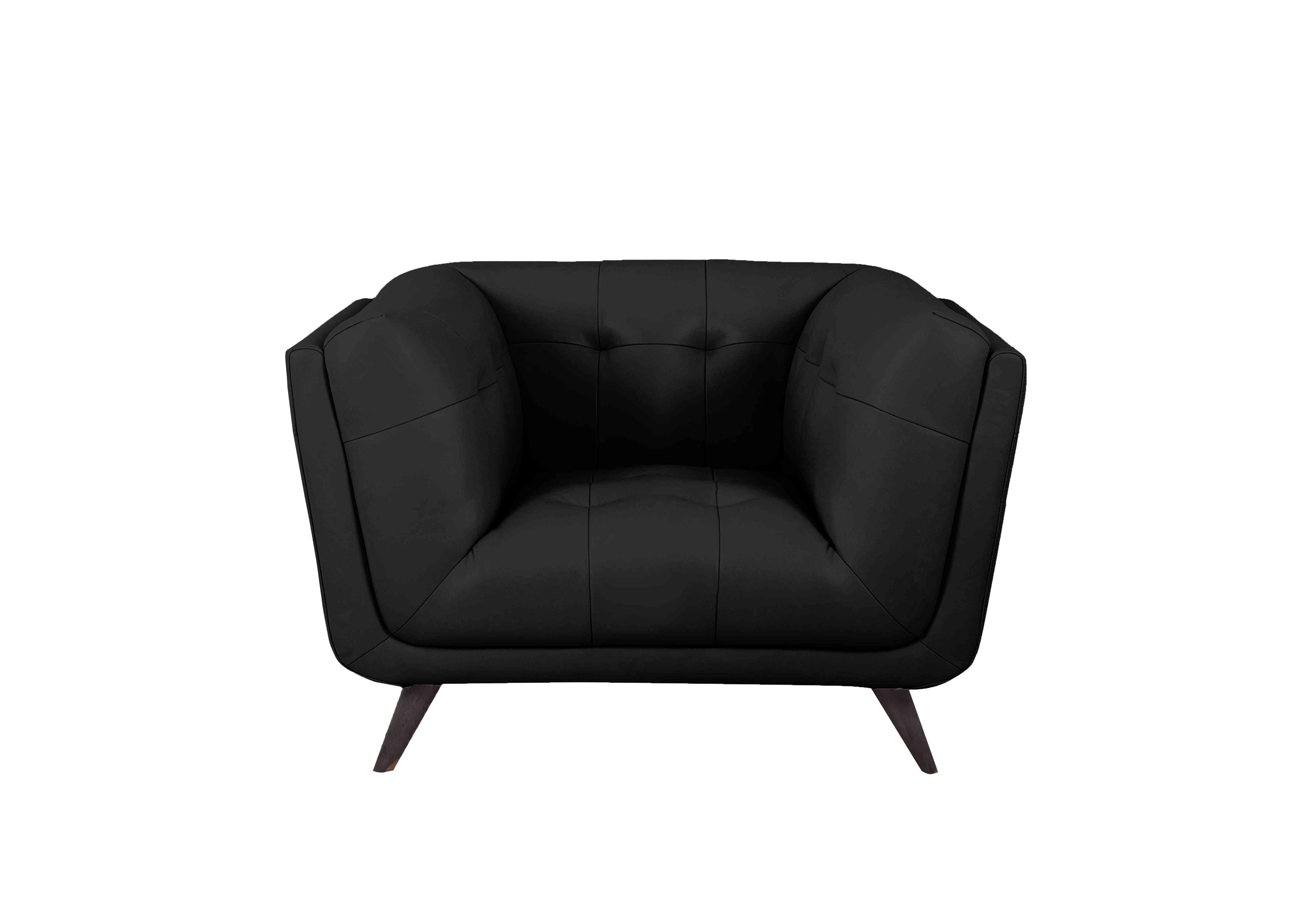 Rene Leather Armchair in Florida Black on Furniture Village
