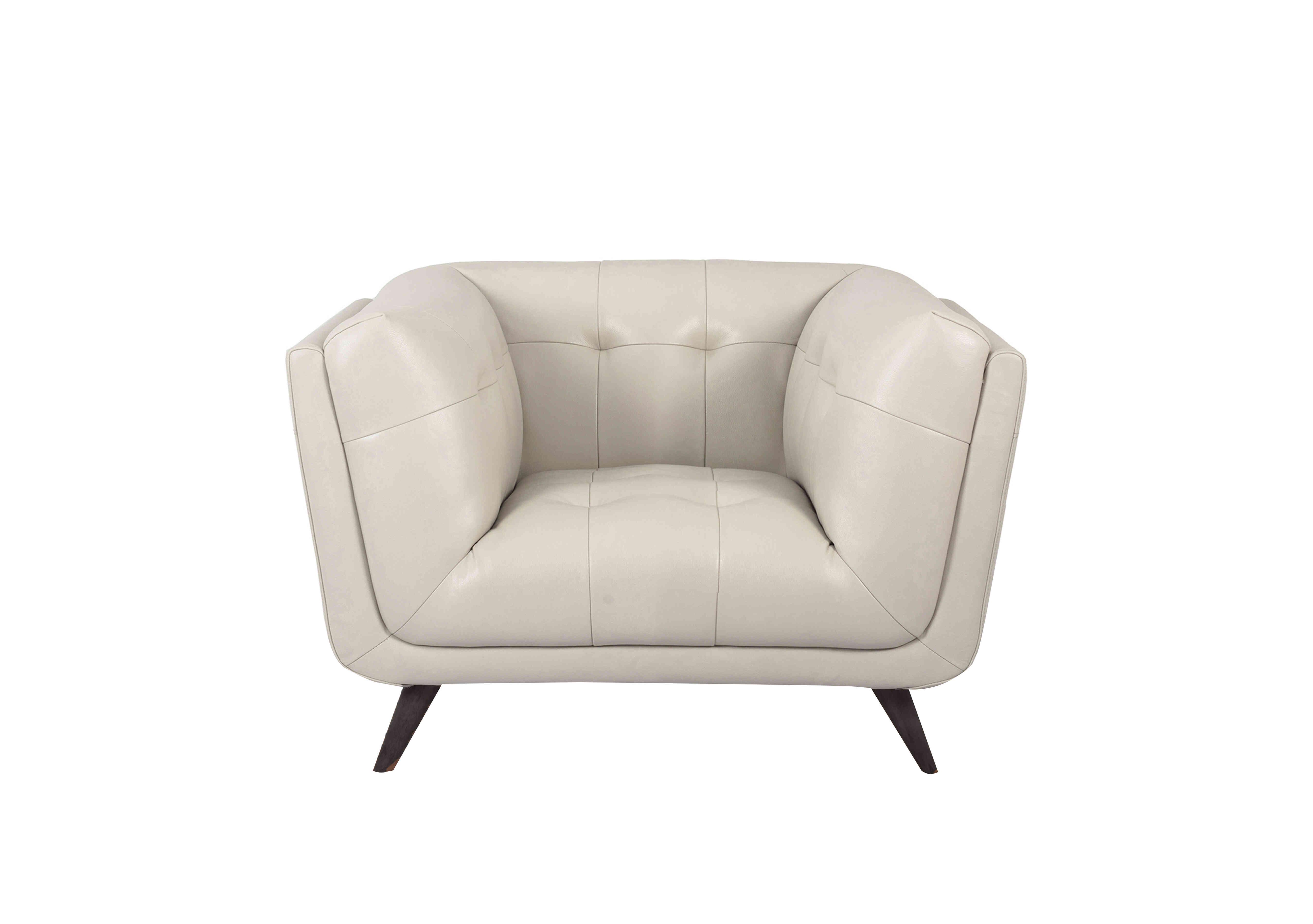 Rene Leather Armchair in Montana Cotton on Furniture Village