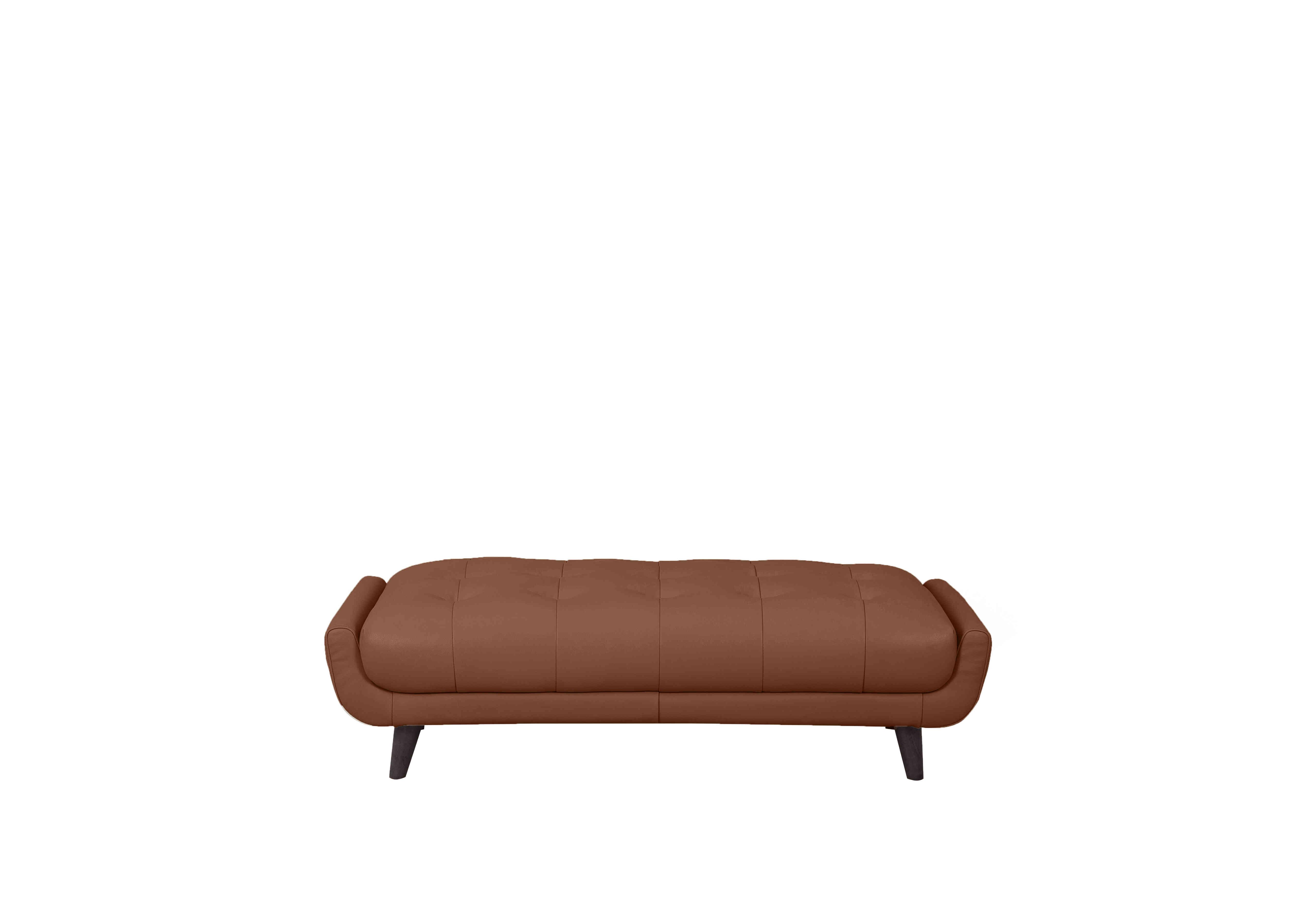 Rene Large Leather Footstool in Florida Butterscotch on Furniture Village