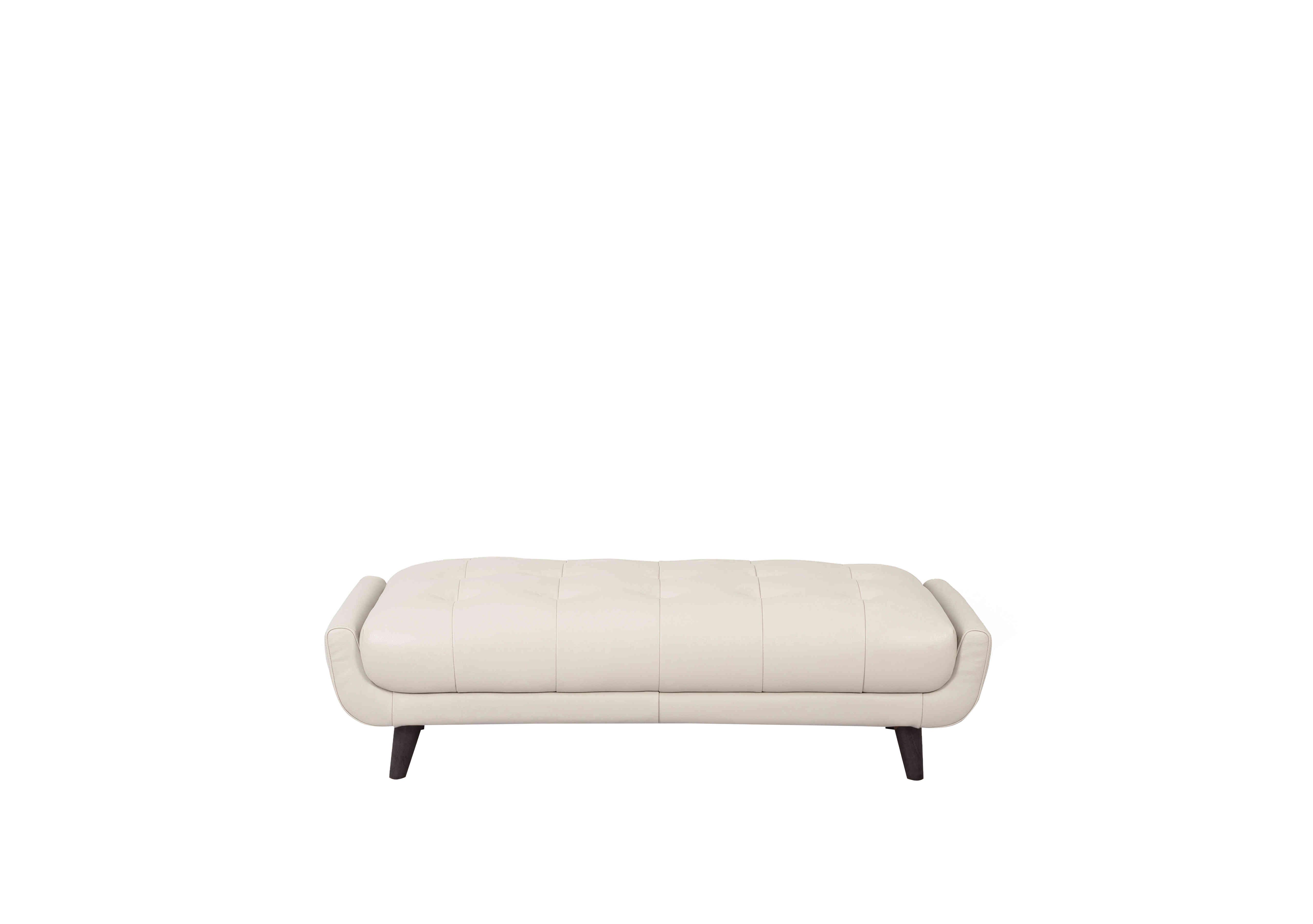 Rene Large Leather Footstool in Montana Cotton on Furniture Village