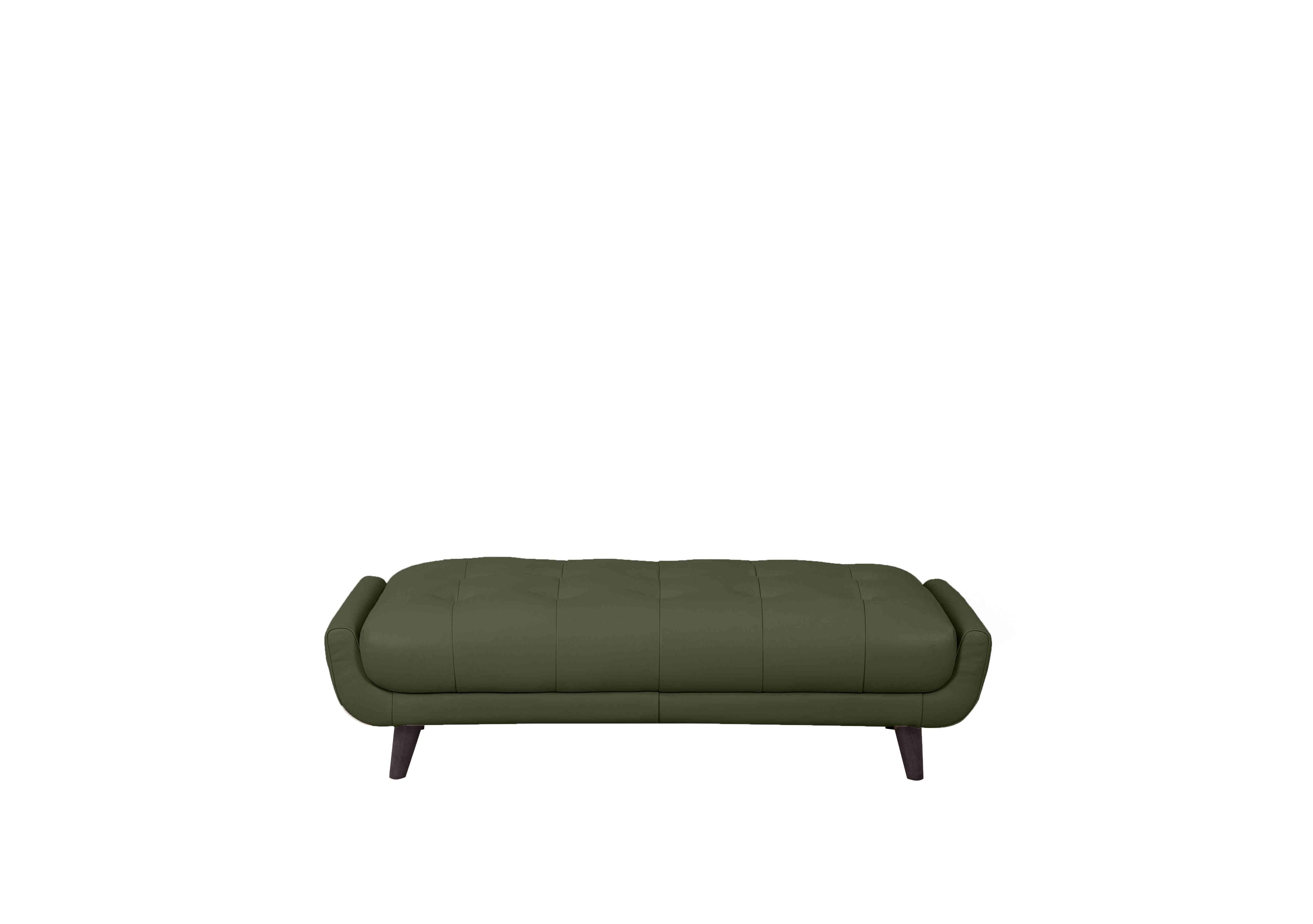 Rene Large Leather Footstool in Montana Oslo Pine on Furniture Village