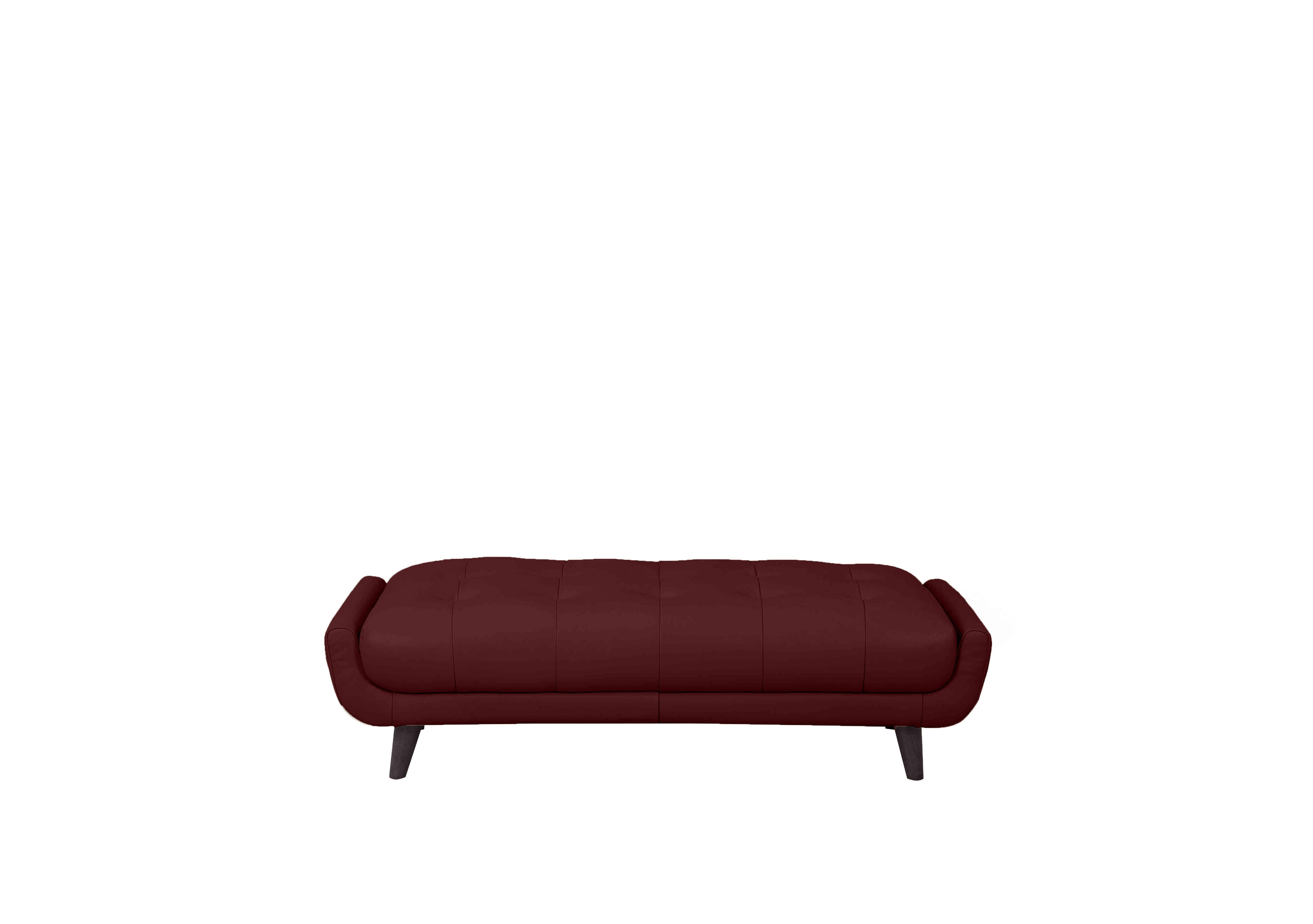 Rene Large Leather Footstool in Montana Ruby on Furniture Village