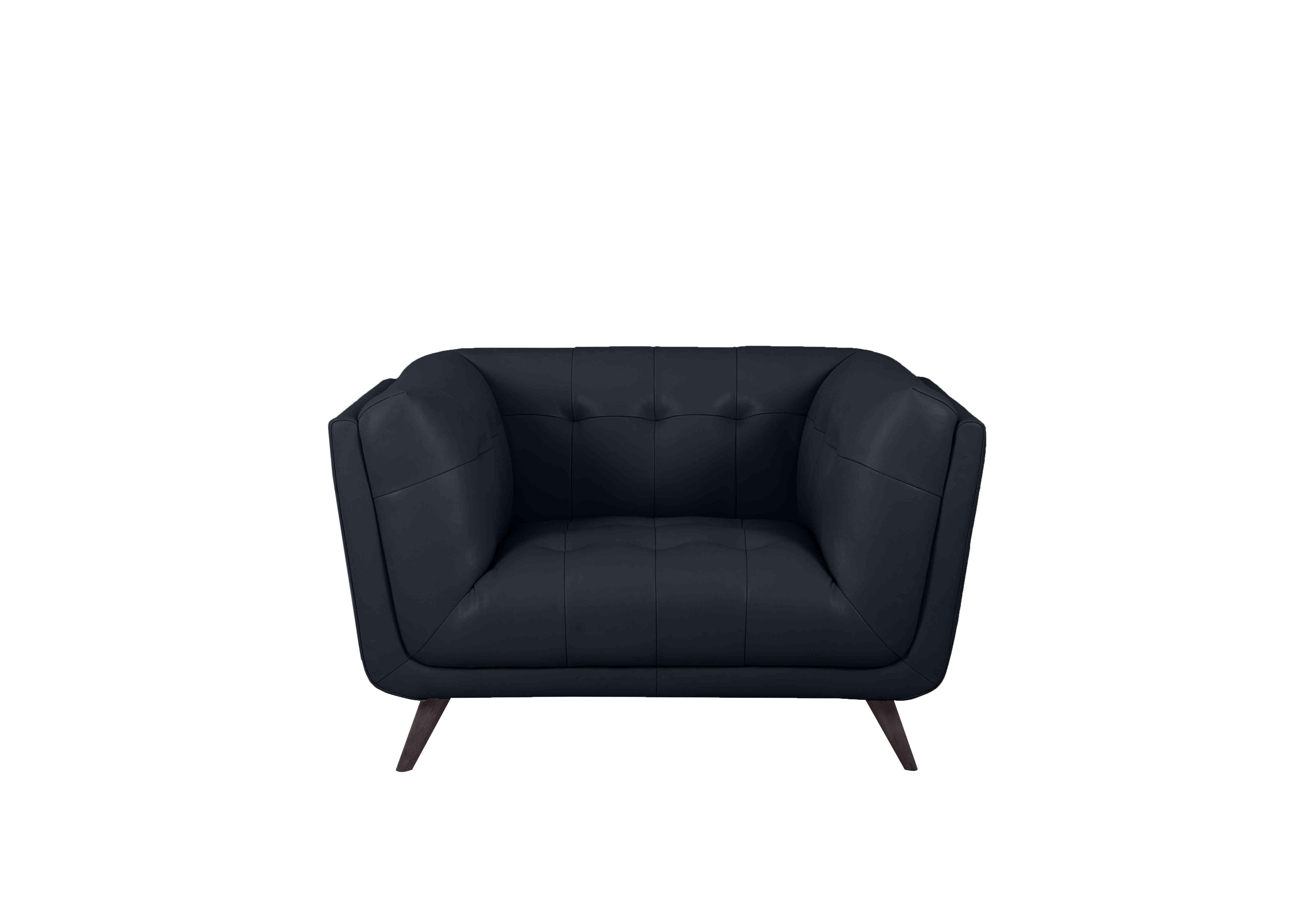 Rene Leather Cuddler Chair in Cat-40/24 Oslo Navy on Furniture Village
