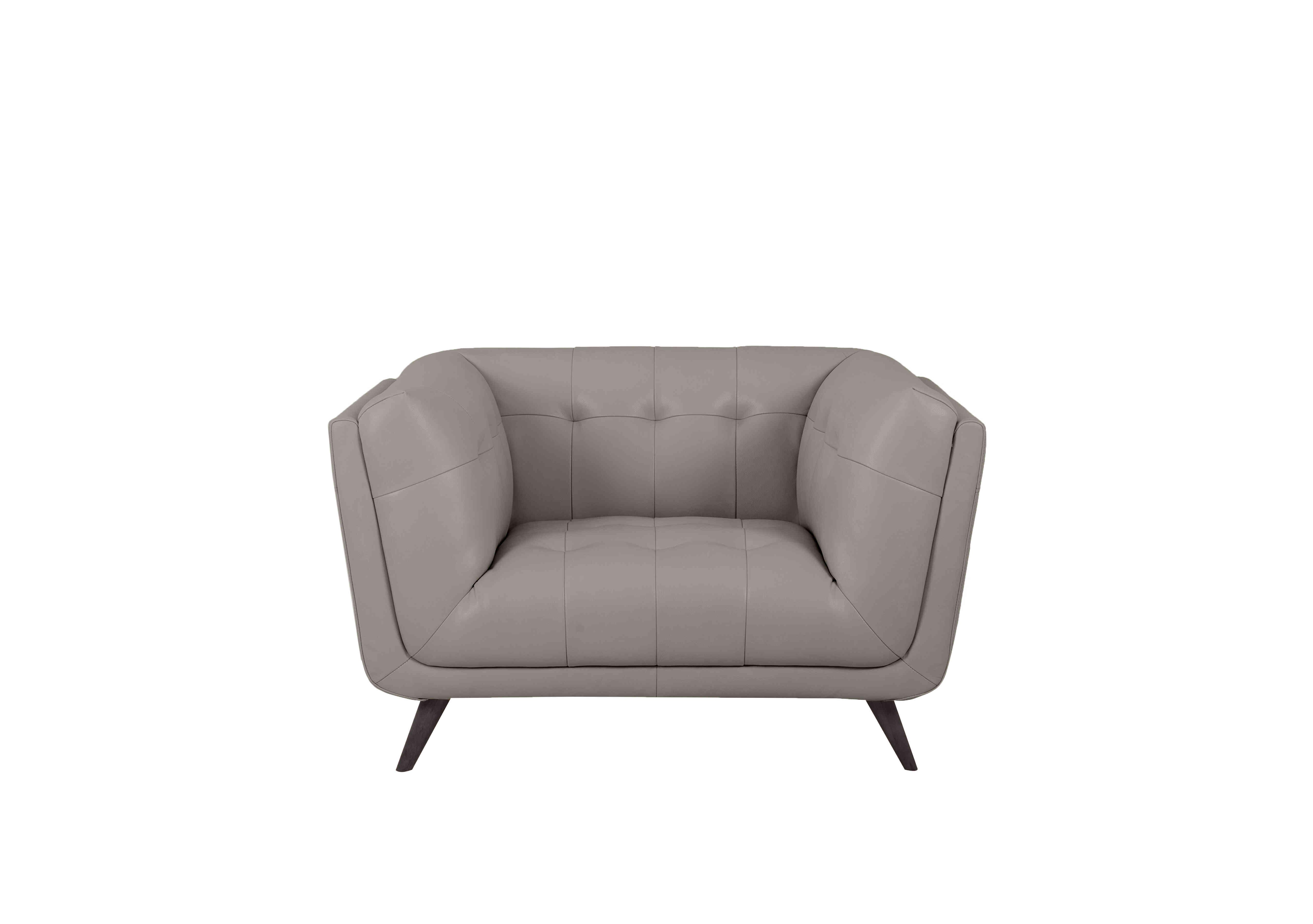 Rene Leather Cuddler Chair in Montana New Grey on Furniture Village