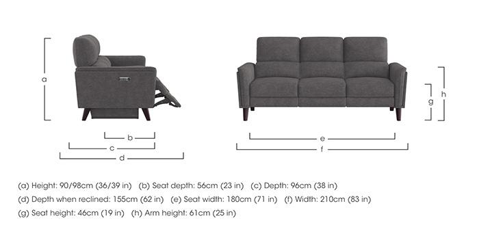 Compact Collection Klein 3 Seater Fabric Sofa in  on Furniture Village