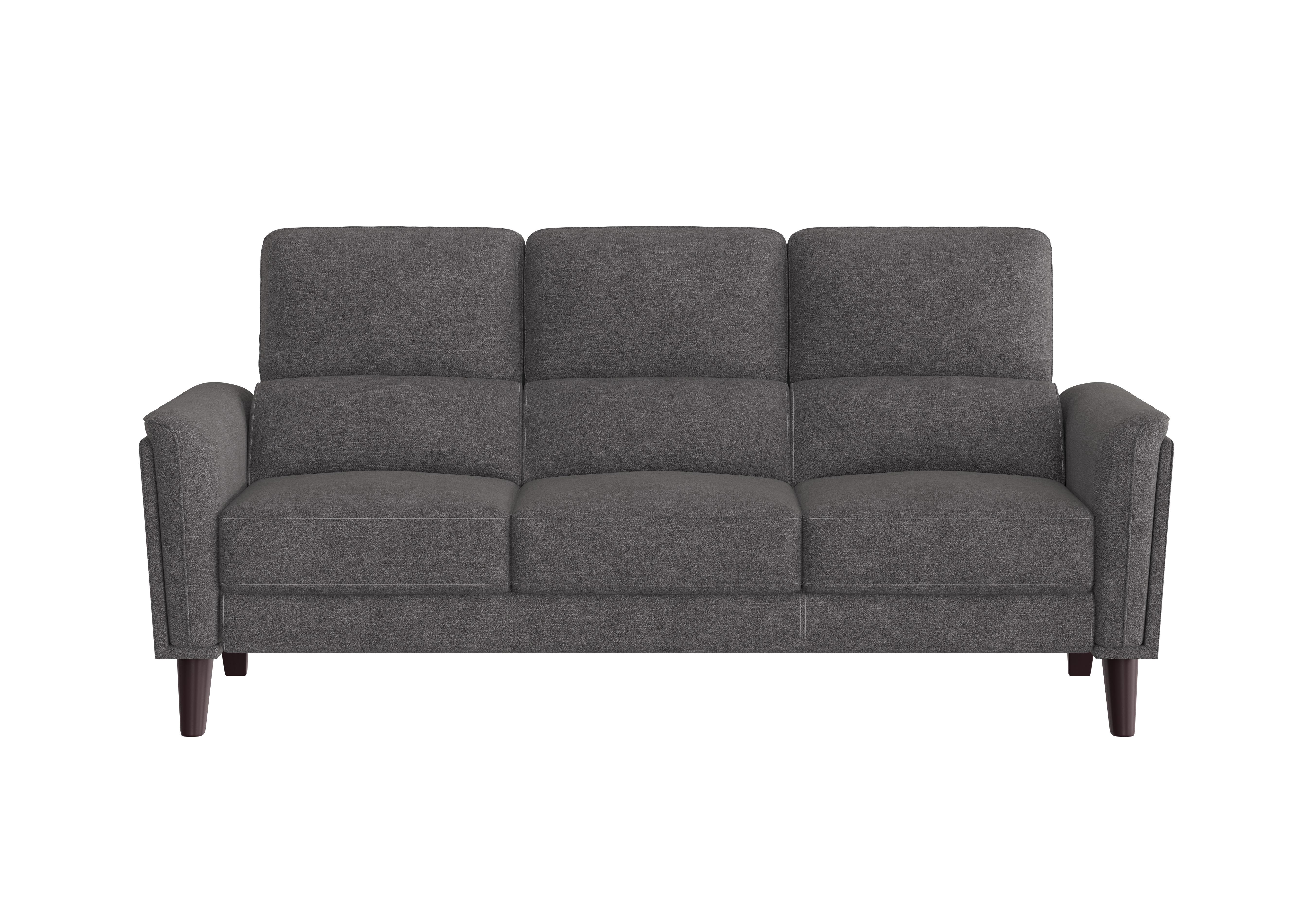 Compact Collection Klein 3 Seater Fabric Sofa in Fab-Meo-R25 Iron Grey on Furniture Village