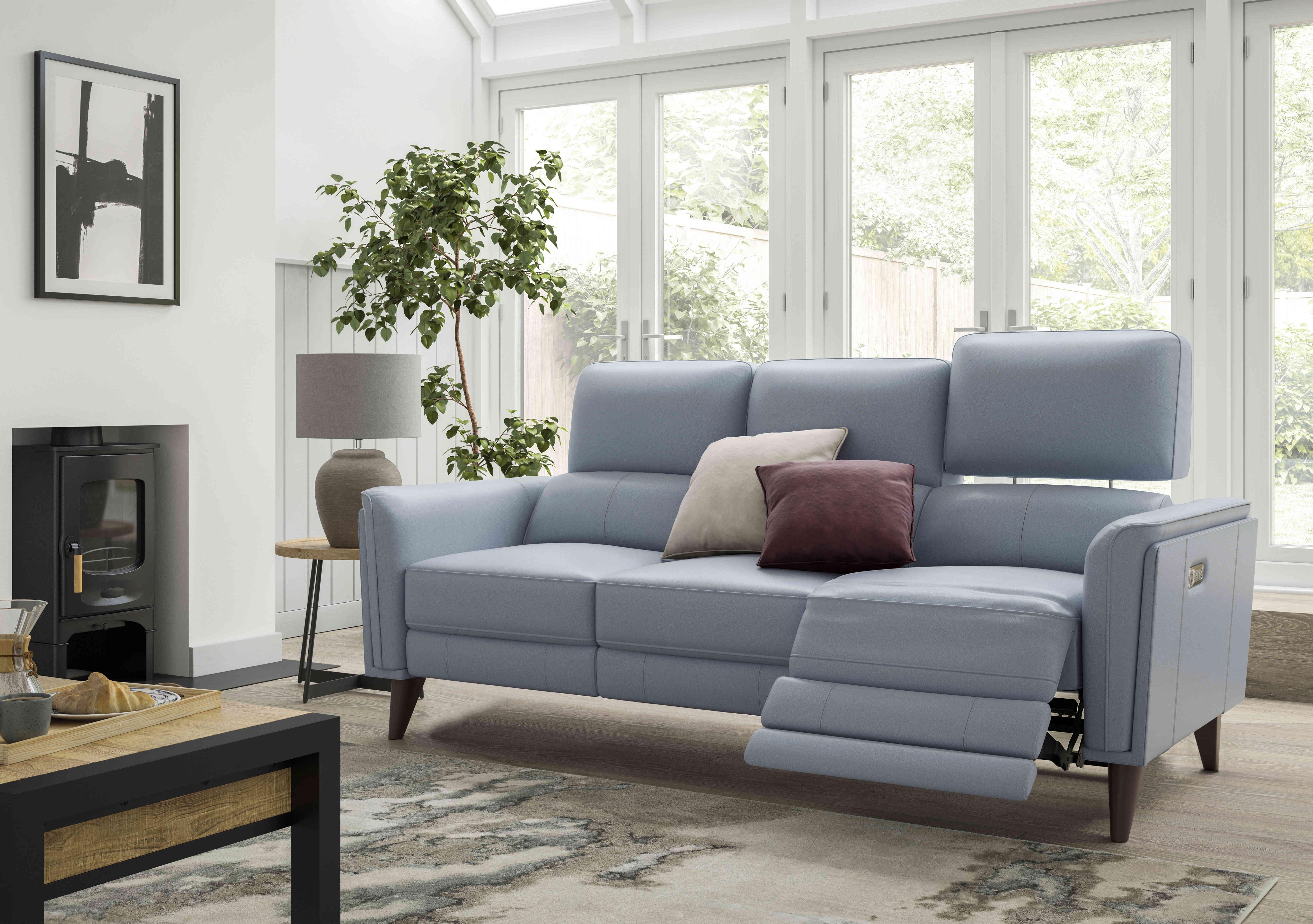 Compact Collection Klein 3 Seater Leather Sofa in  on Furniture Village