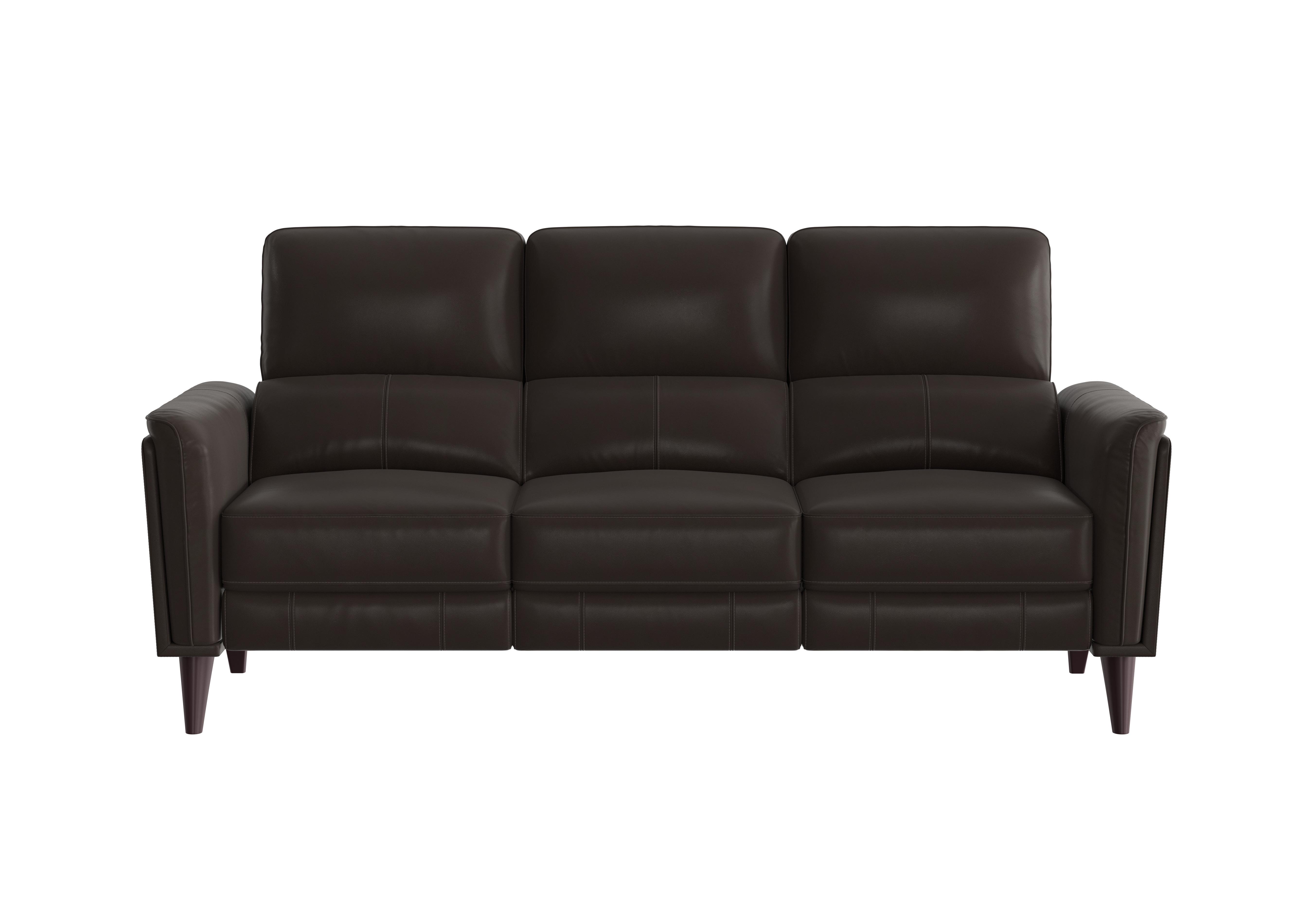 Compact Collection Klein 3 Seater Leather Sofa in Bv-1748 Dark Chocolate on Furniture Village