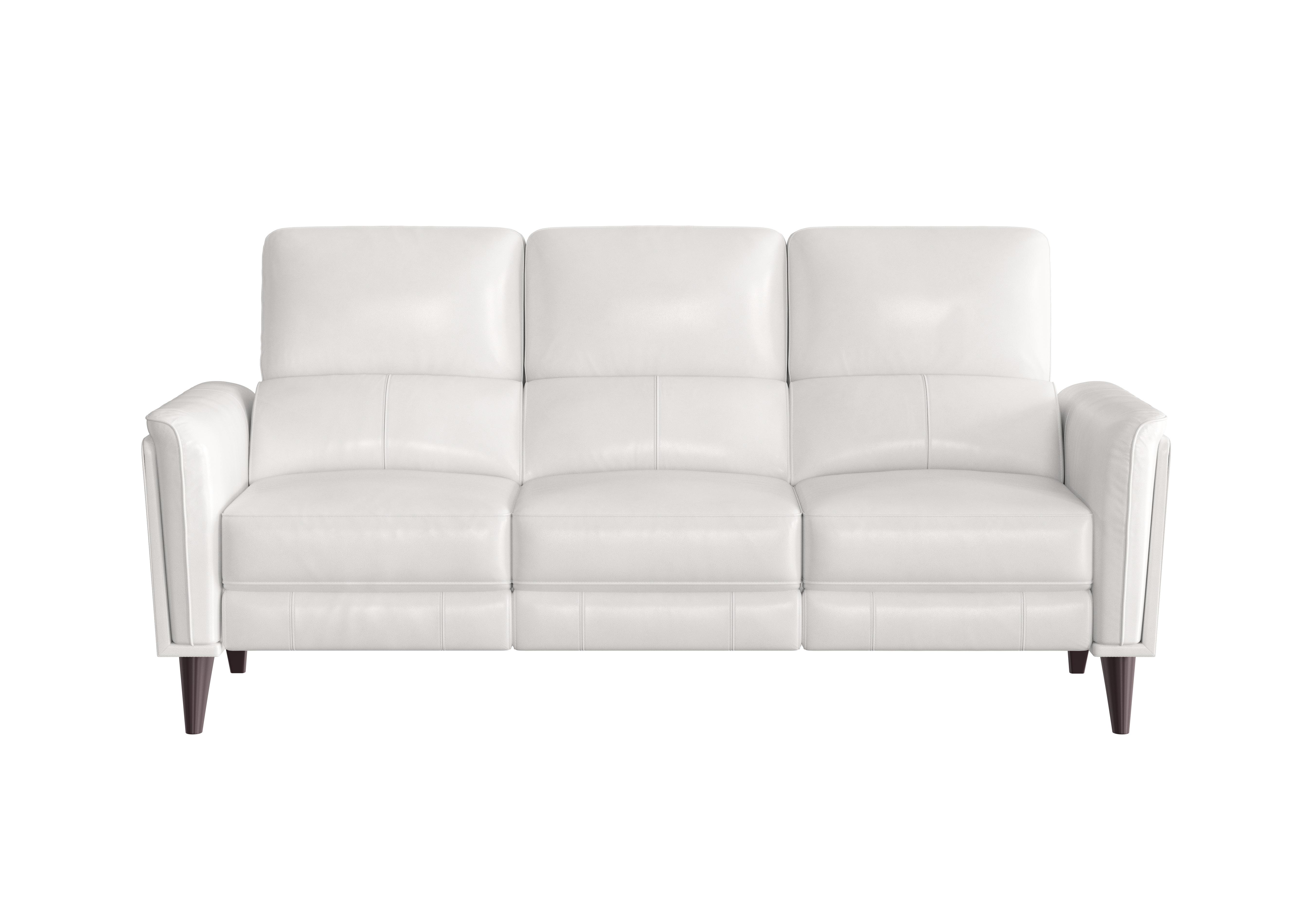 Compact Collection Klein 3 Seater Leather Sofa in Bv-744d Star White on Furniture Village