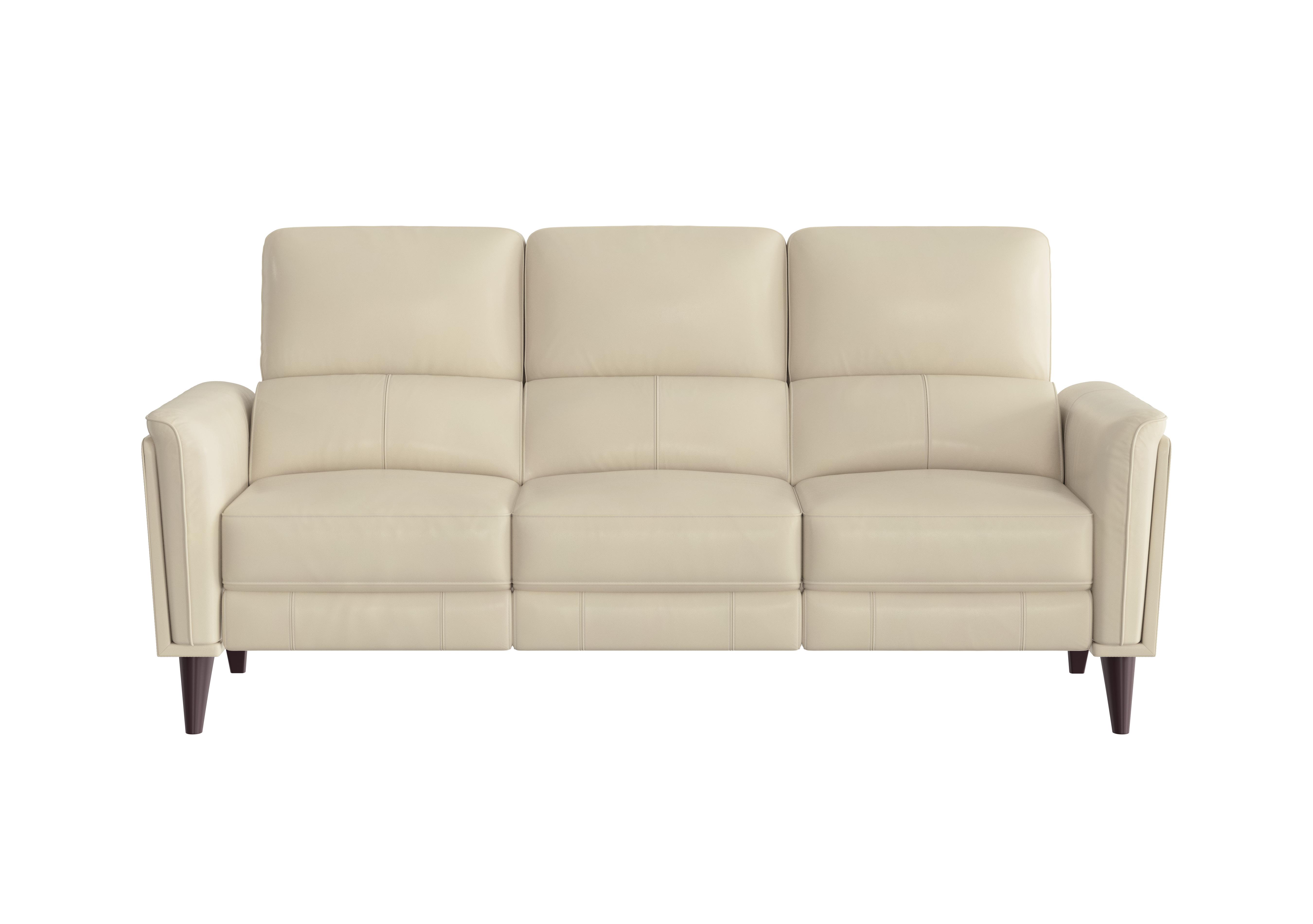 Compact Collection Klein 3 Seater Leather Sofa in Bv-862c Bisque on Furniture Village