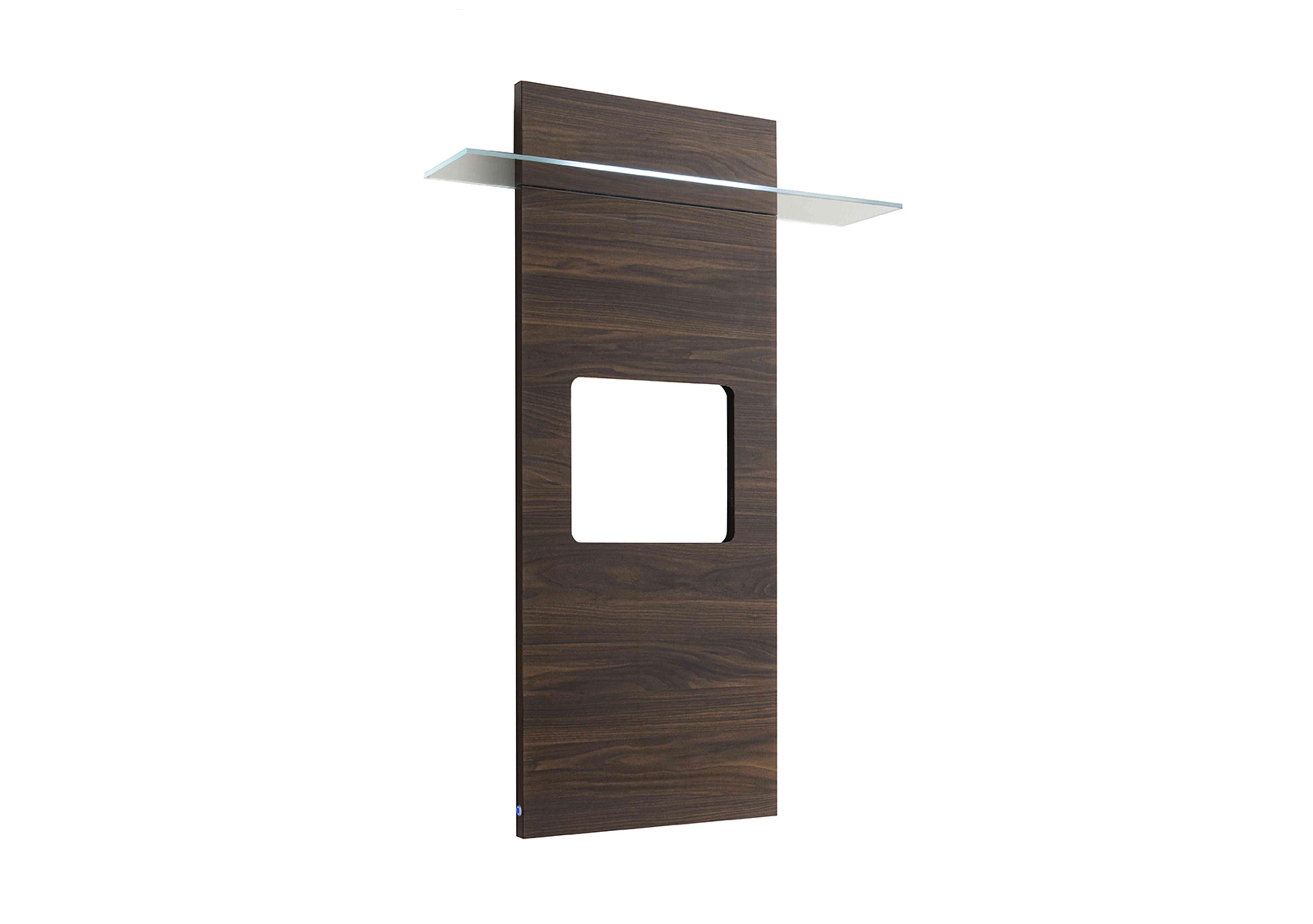 Venezia TV Wall Panel with Shelf and LED Lights in Walnut on Furniture Village