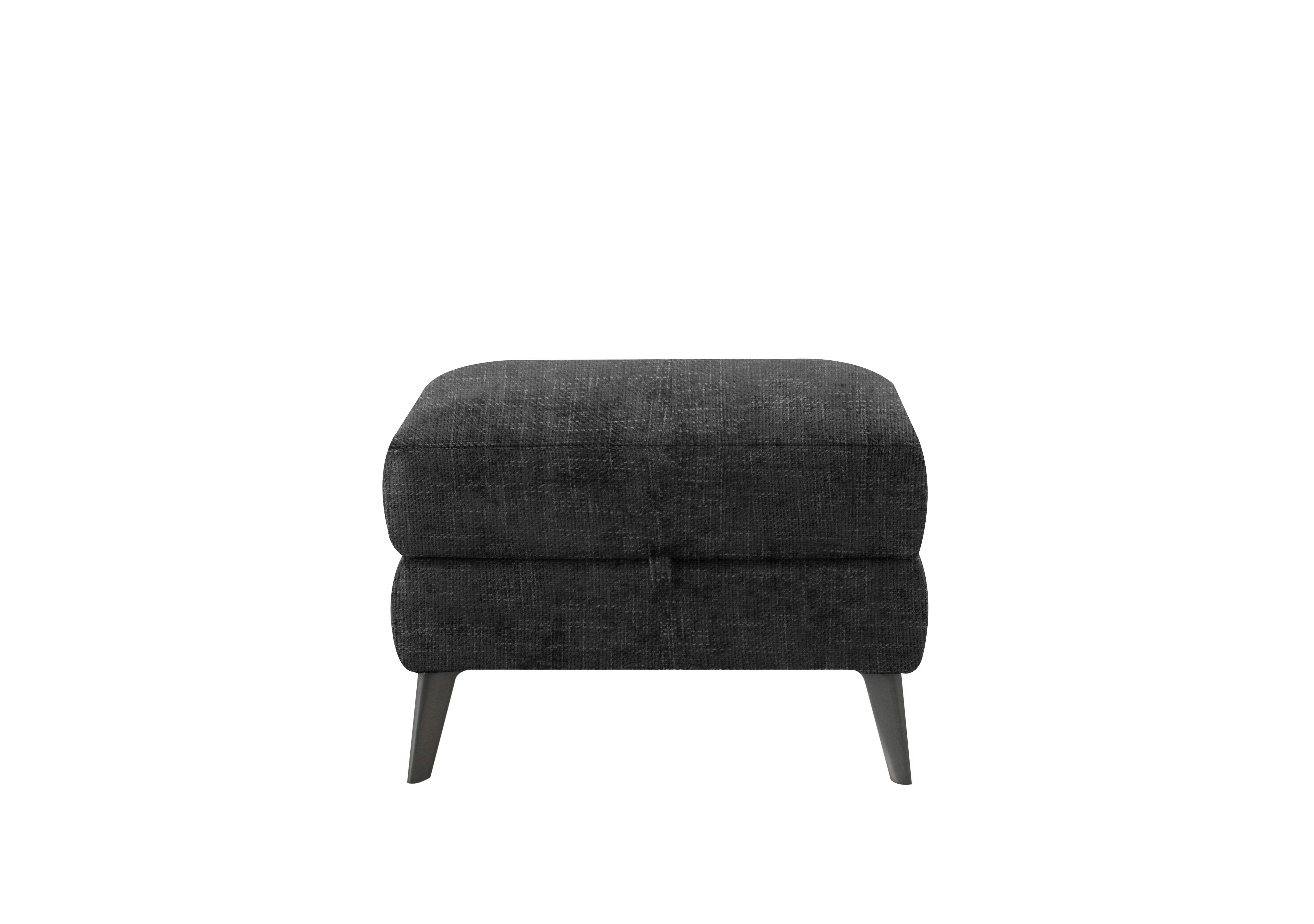 Logan Fabric Storage Footstool in Fab-Cac-R463 Black Mica on Furniture Village