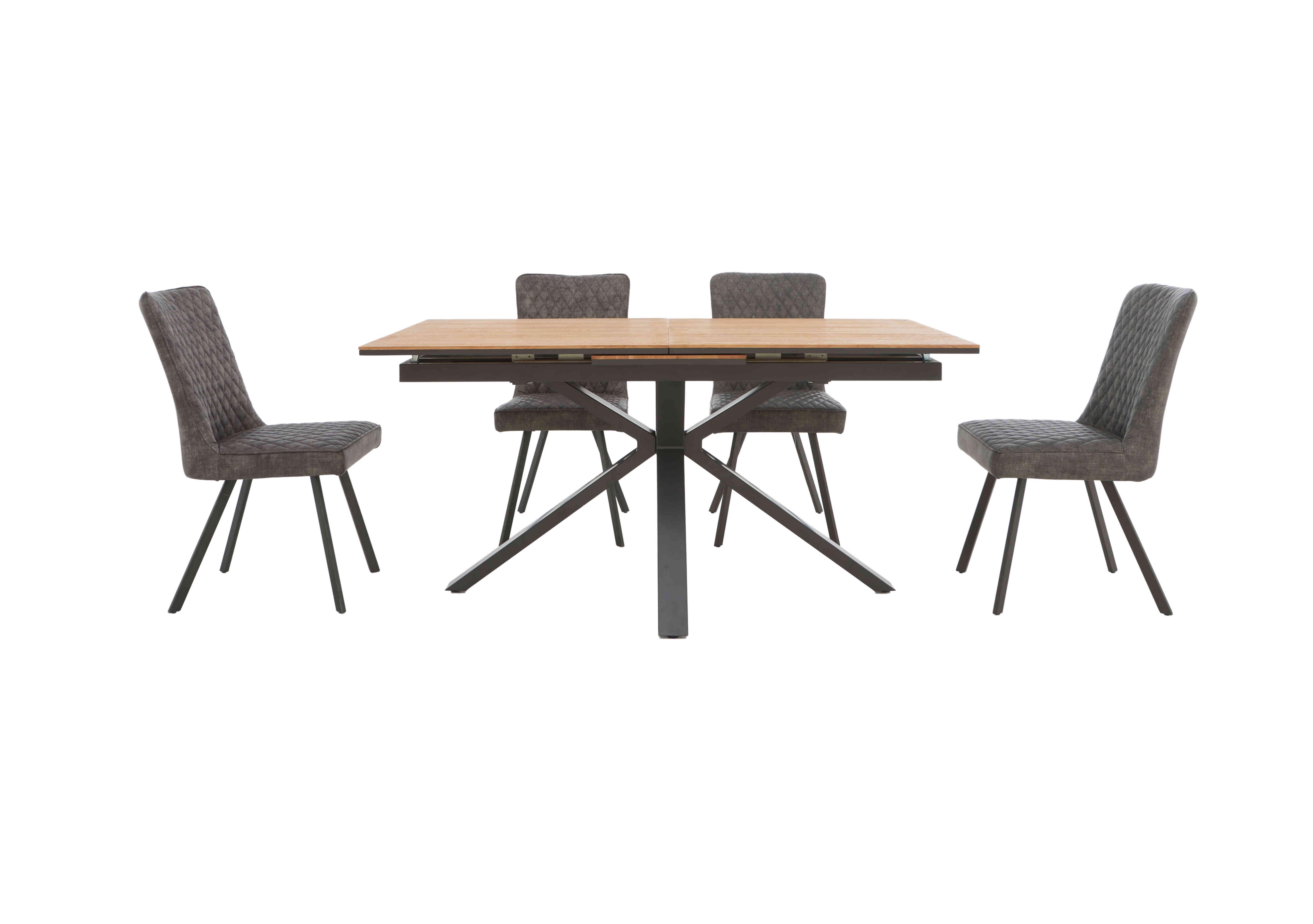 Earth Pop-Up Extending Dining Table and 4 Dining Chairs in Graphite on Furniture Village