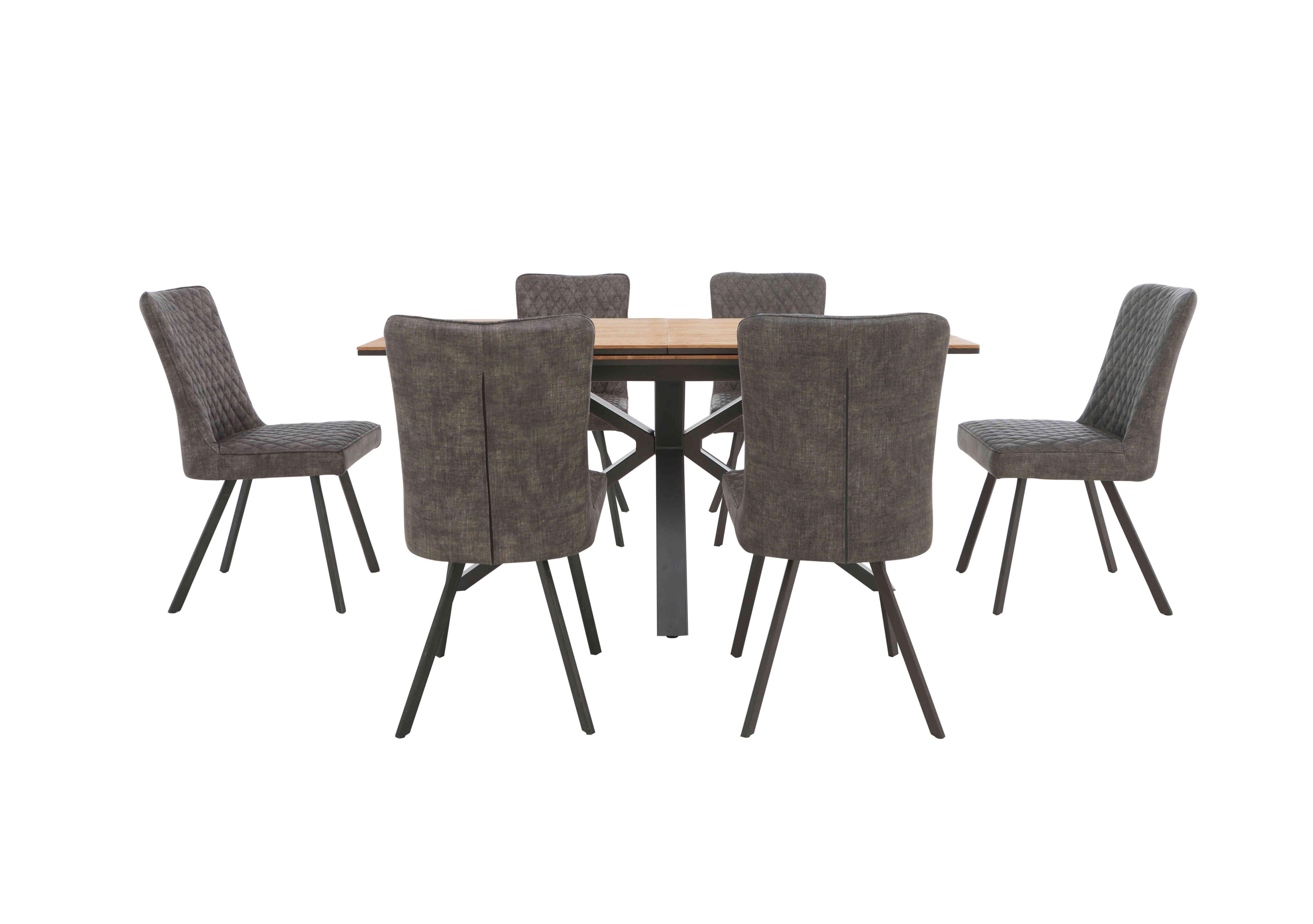 Earth Pop-Up Extending Dining Table and 6 Dining Chairs in Graphite on Furniture Village