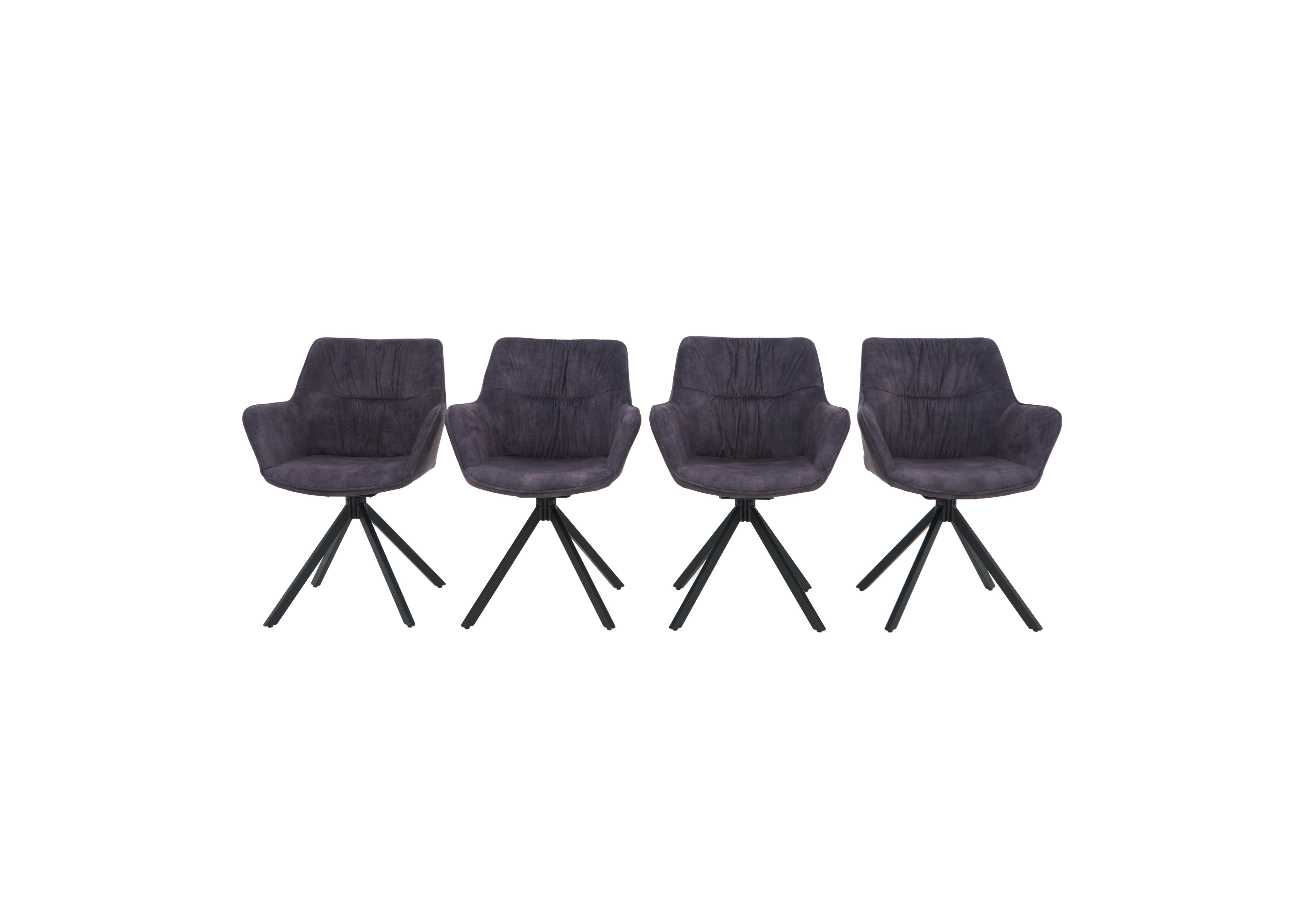 Marvel Black Set of 4 Swivel Dining Chairs in Charcoal on Furniture Village