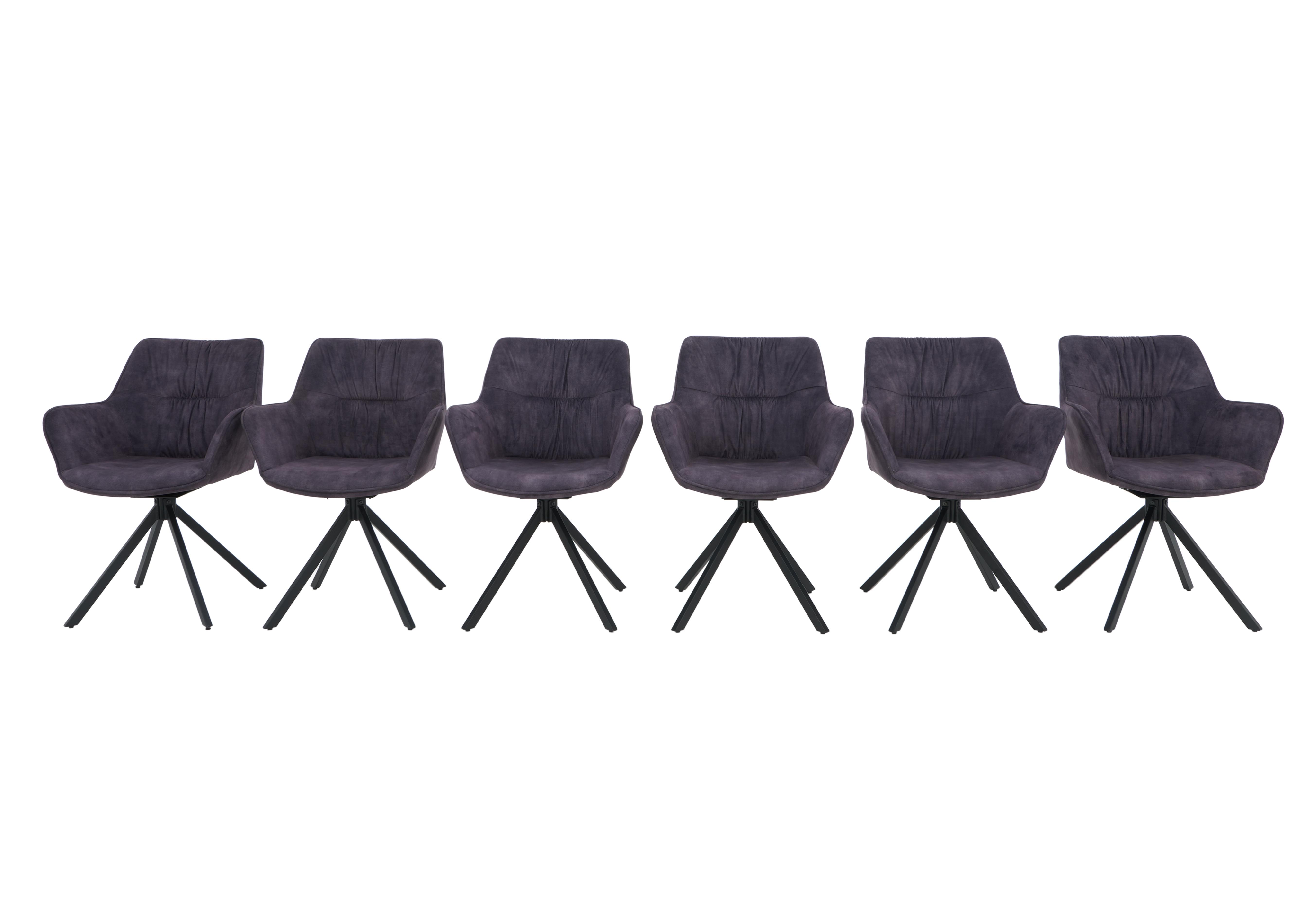 Marvel Black Set of 6 Swivel Dining Chairs in Charcoal on Furniture Village