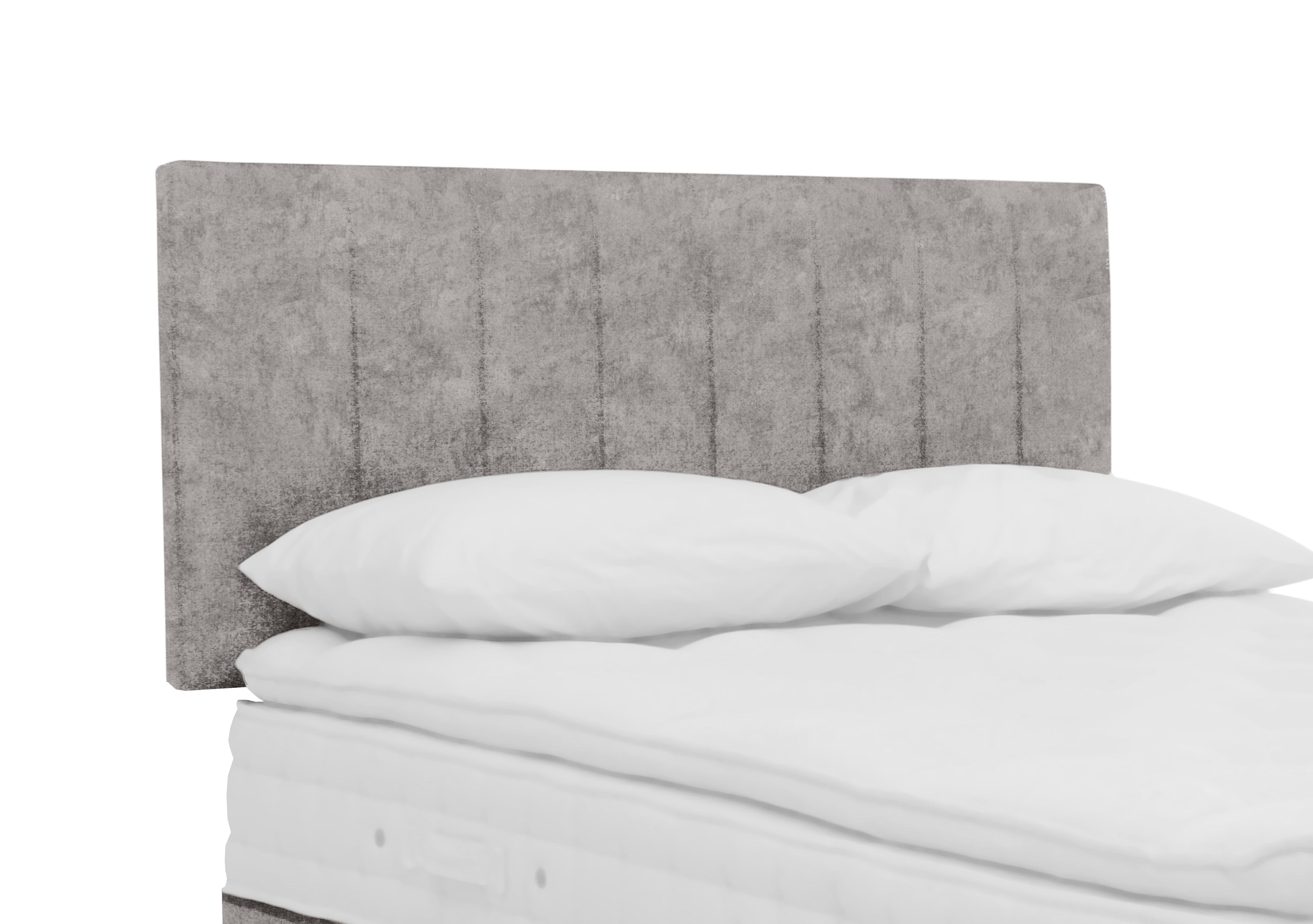 Downley Strutted Headboard in Daytona Silver on Furniture Village