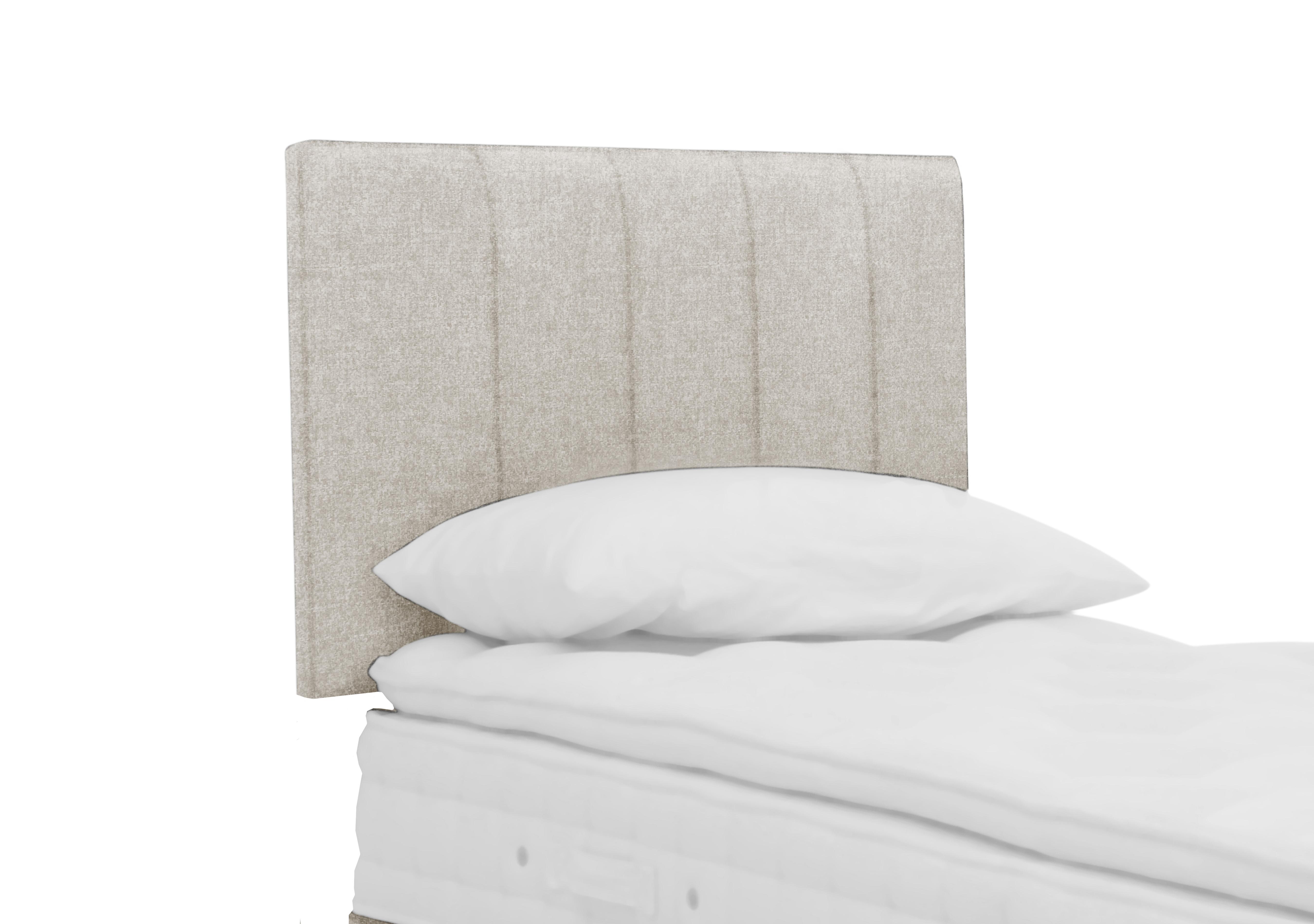 Downley Strutted Headboard in Imperio 903 Stone on Furniture Village