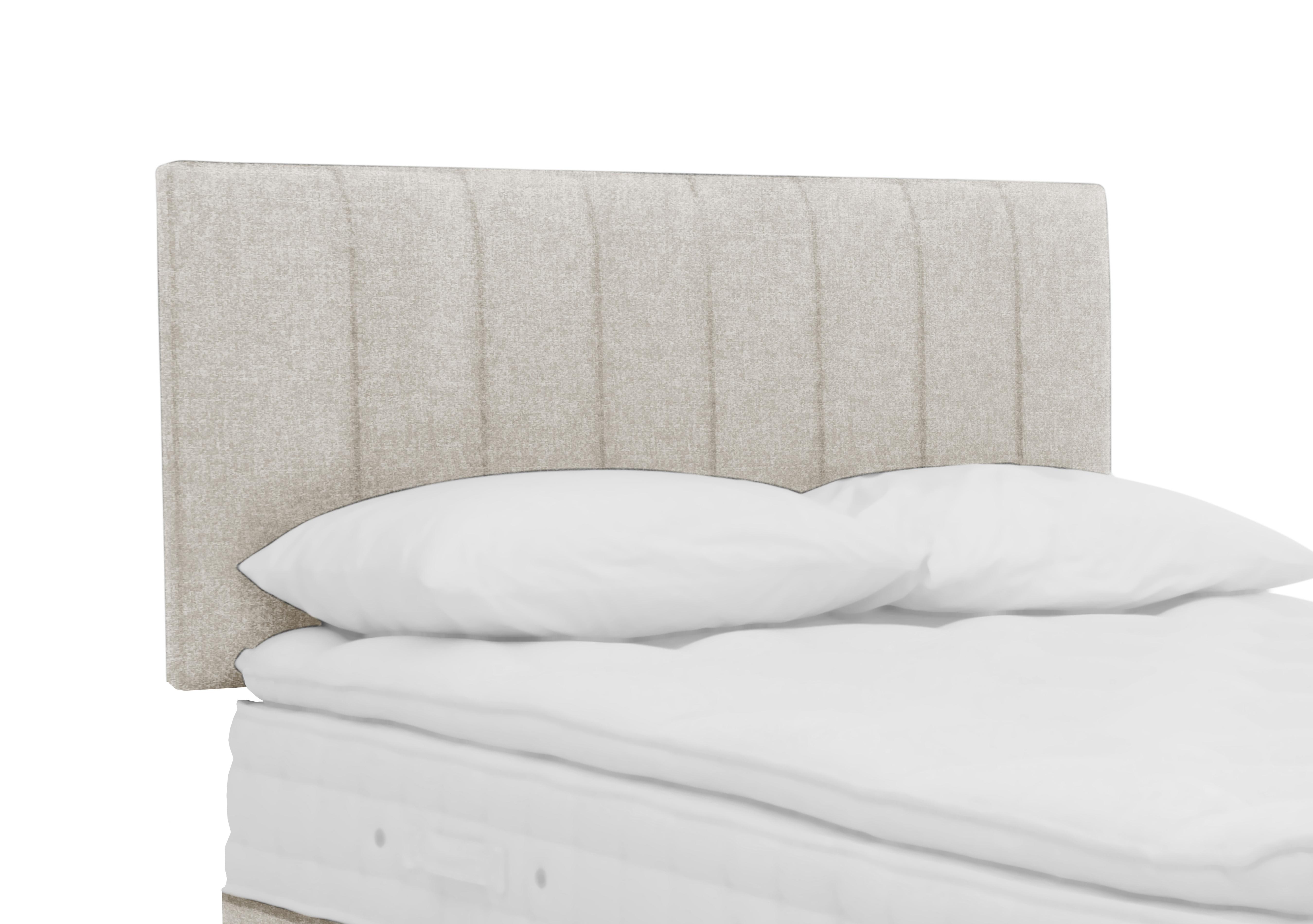 Downley Strutted Headboard in Imperio 903 Stone on Furniture Village