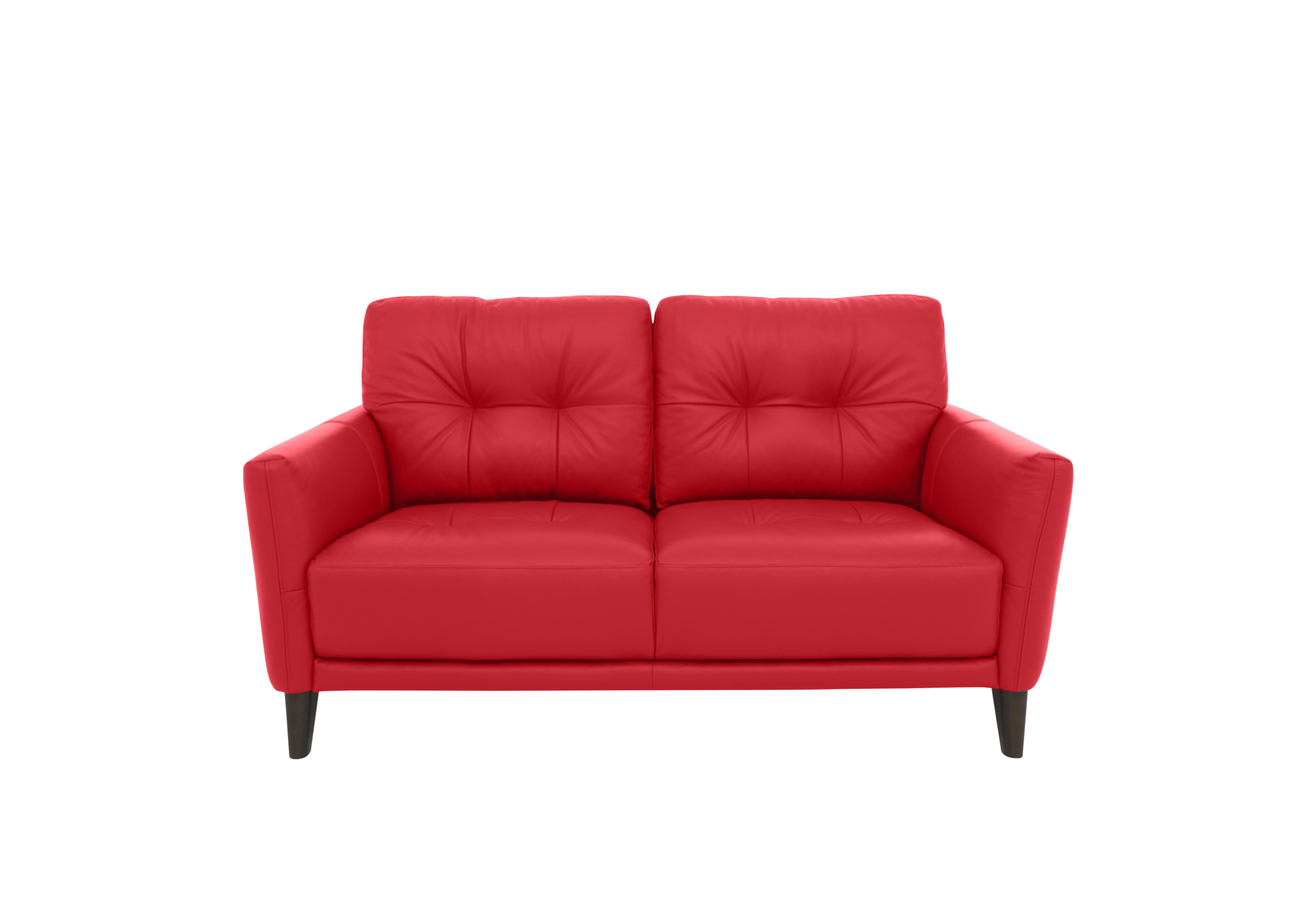 Uno Leather 2 Seater Sofa in Bv-0008 Pure Red on Furniture Village