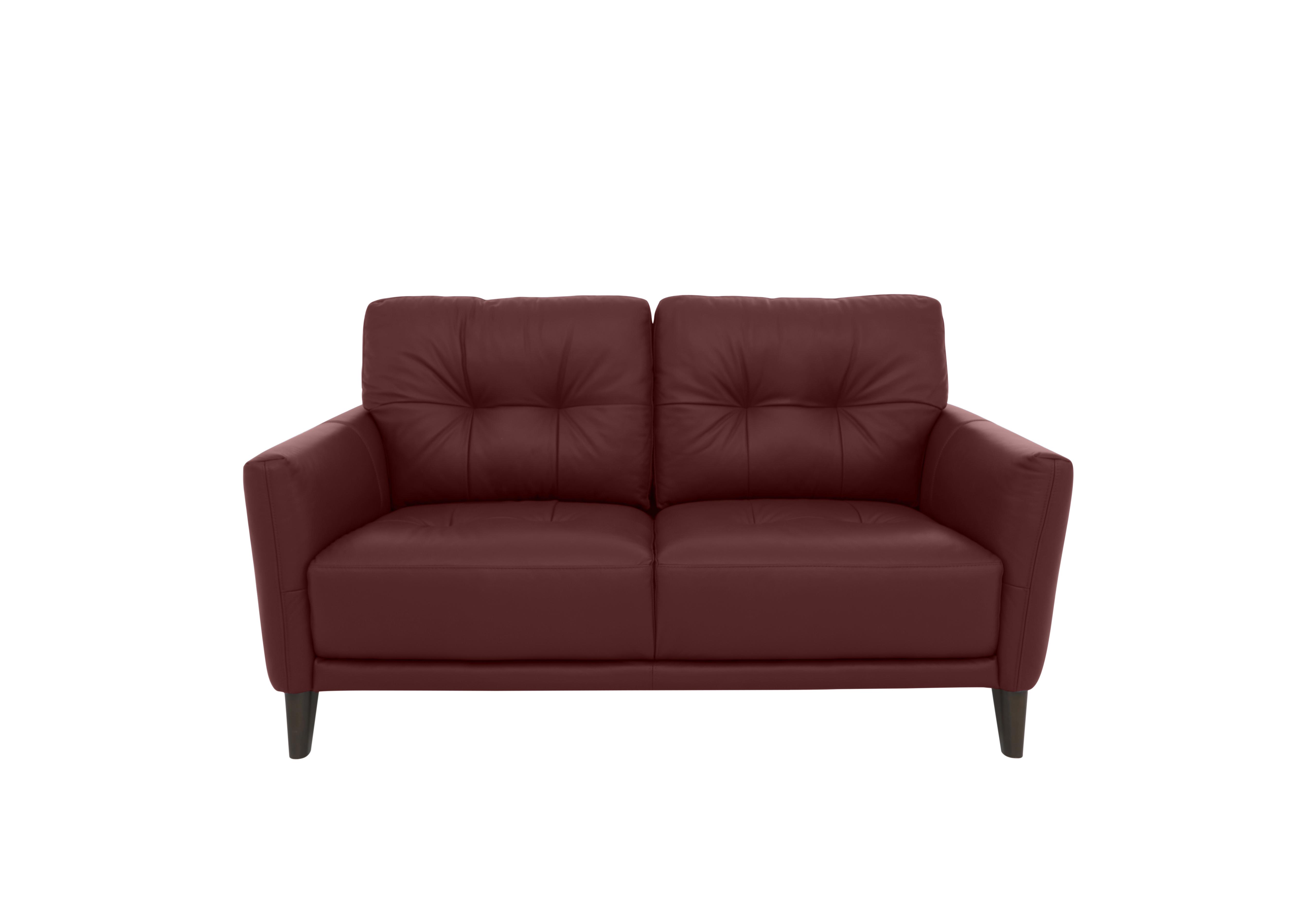 Uno Leather 2 Seater Sofa in Bv-035c Deep Red on Furniture Village