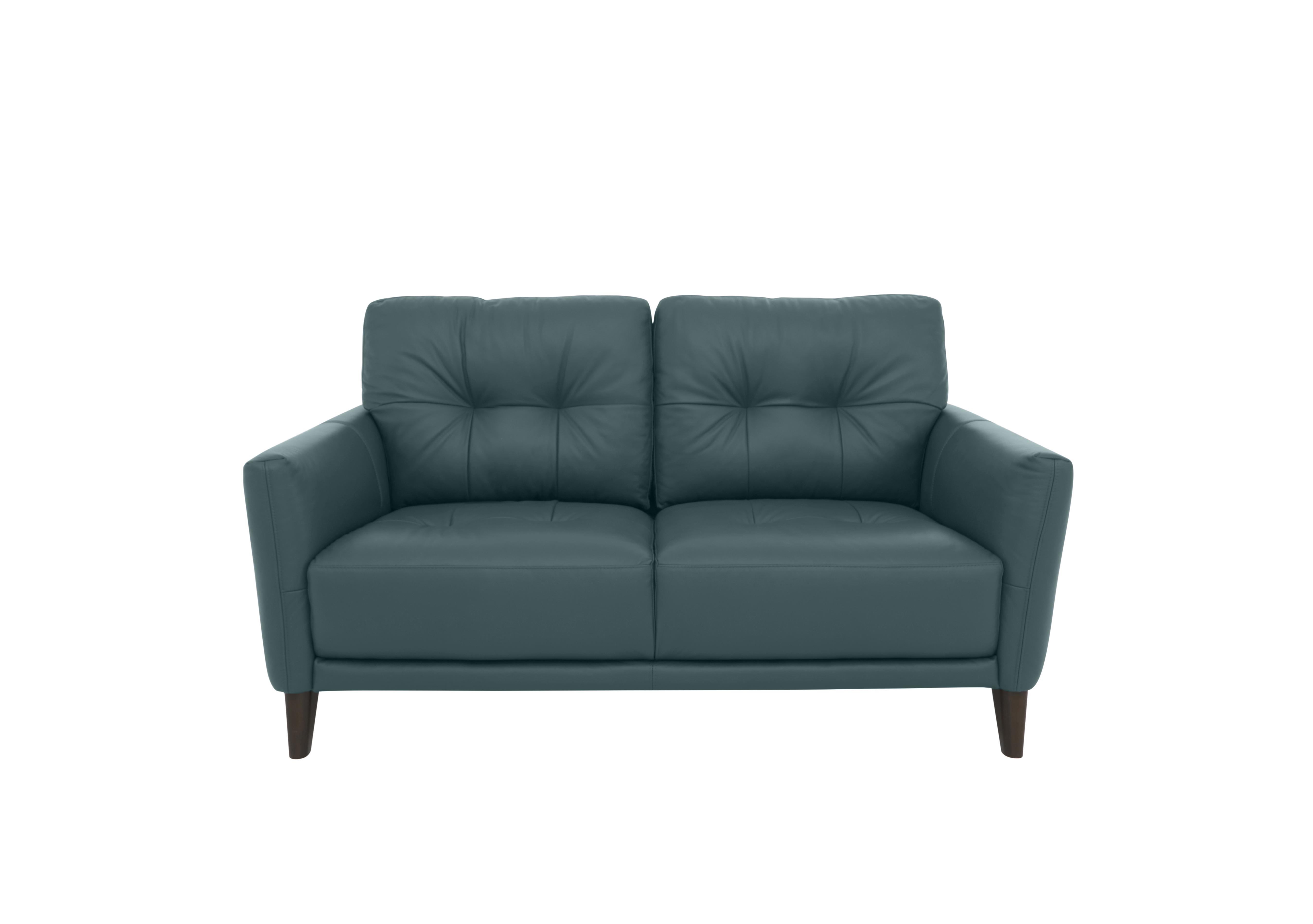 Uno Leather 2 Seater Sofa in Bv-301e Lake Green on Furniture Village