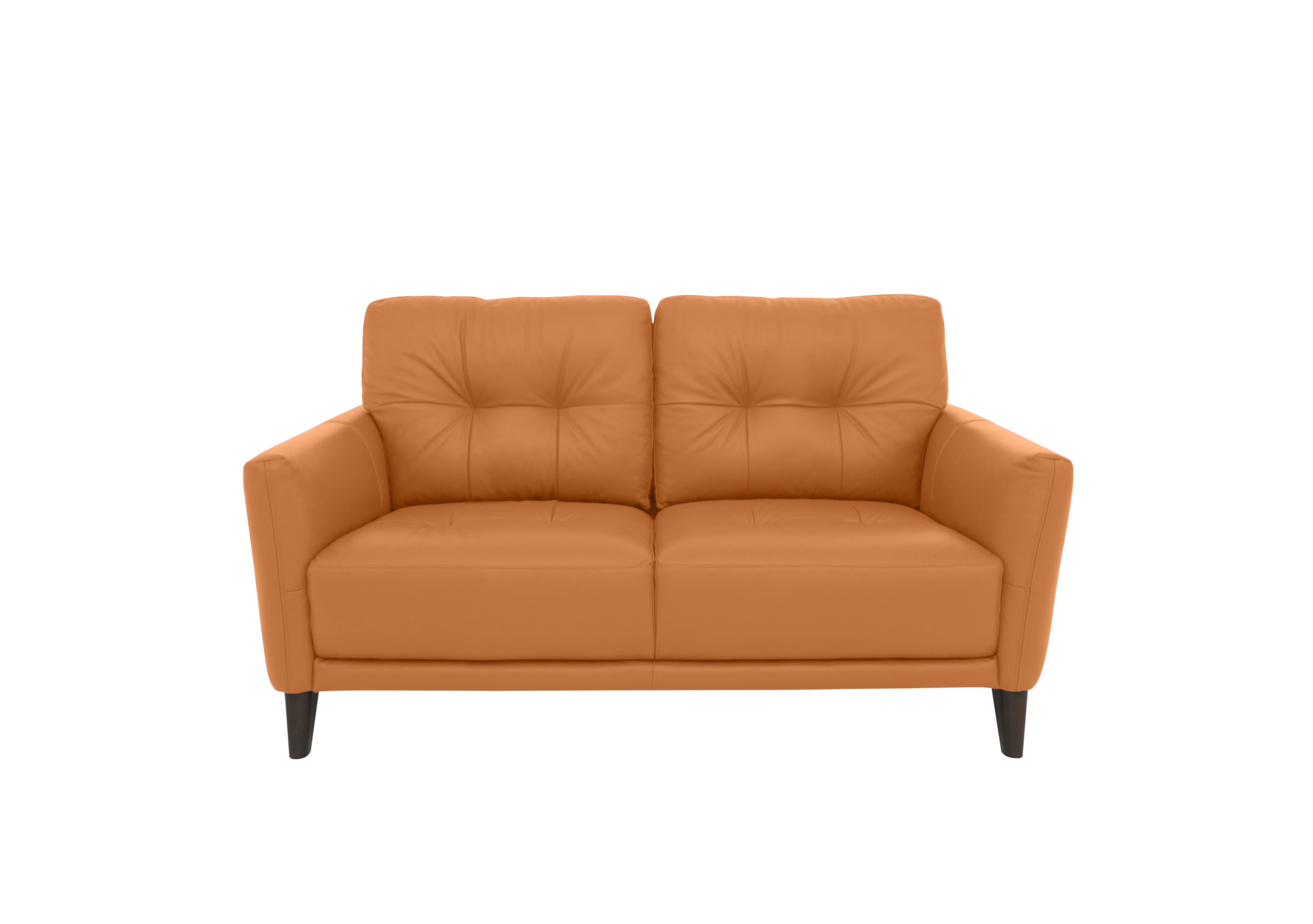 Uno Leather 2 Seater Sofa in Bv-335e Honey Yellow on Furniture Village