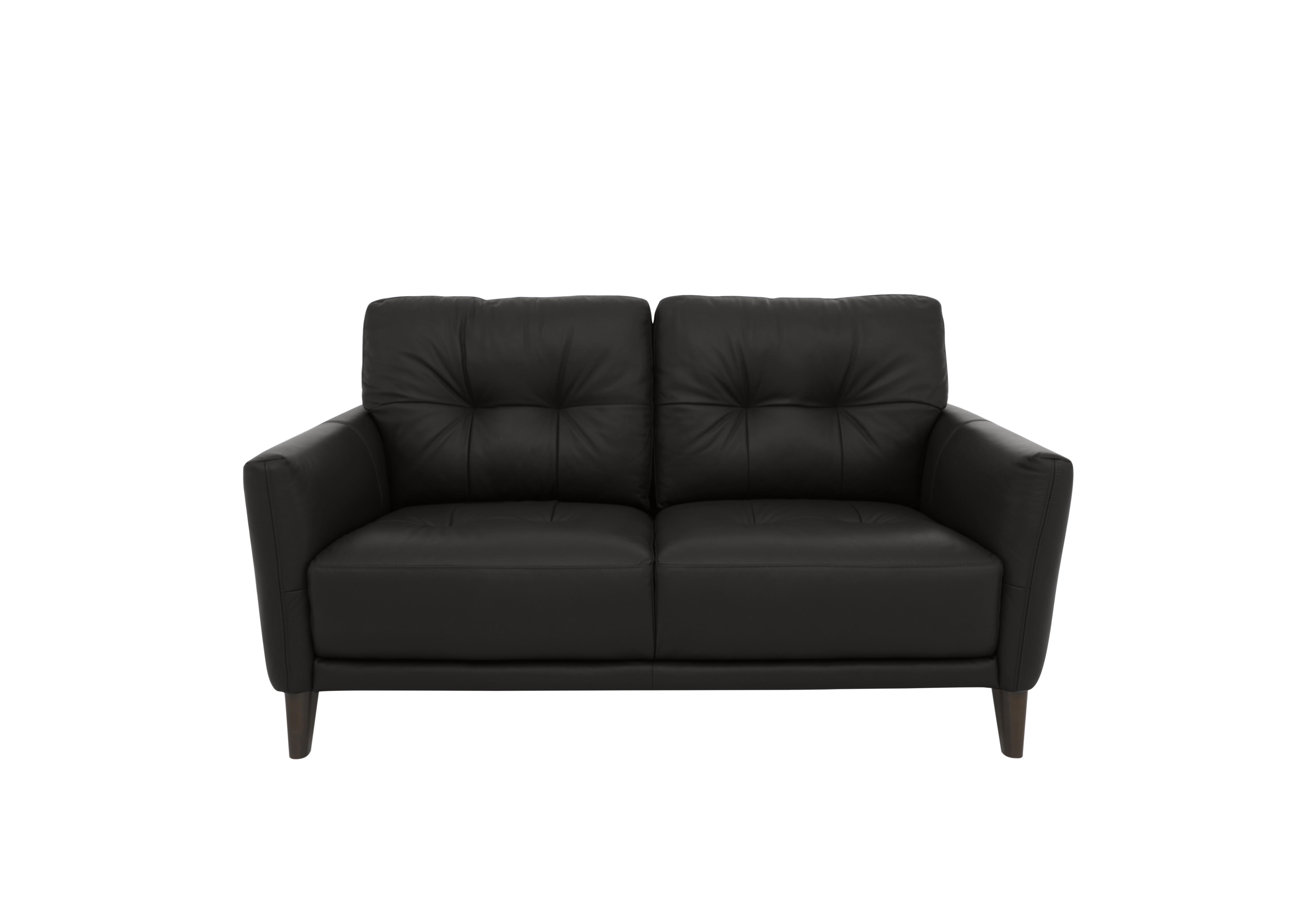 Uno Leather 2 Seater Sofa in Bv-3500 Classic Black on Furniture Village