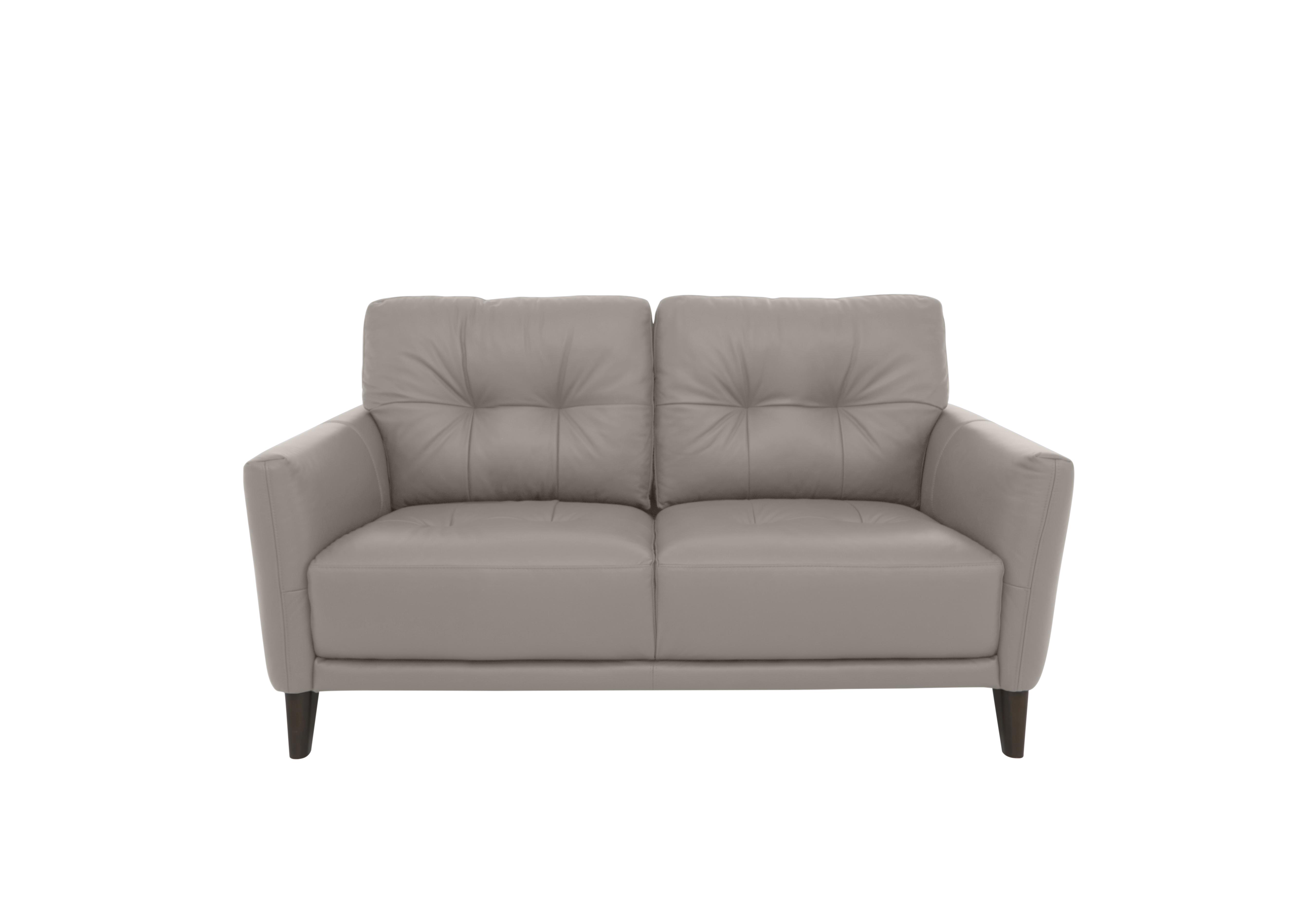 Uno Leather 2 Seater Sofa in Bv-946b Silver Grey on Furniture Village