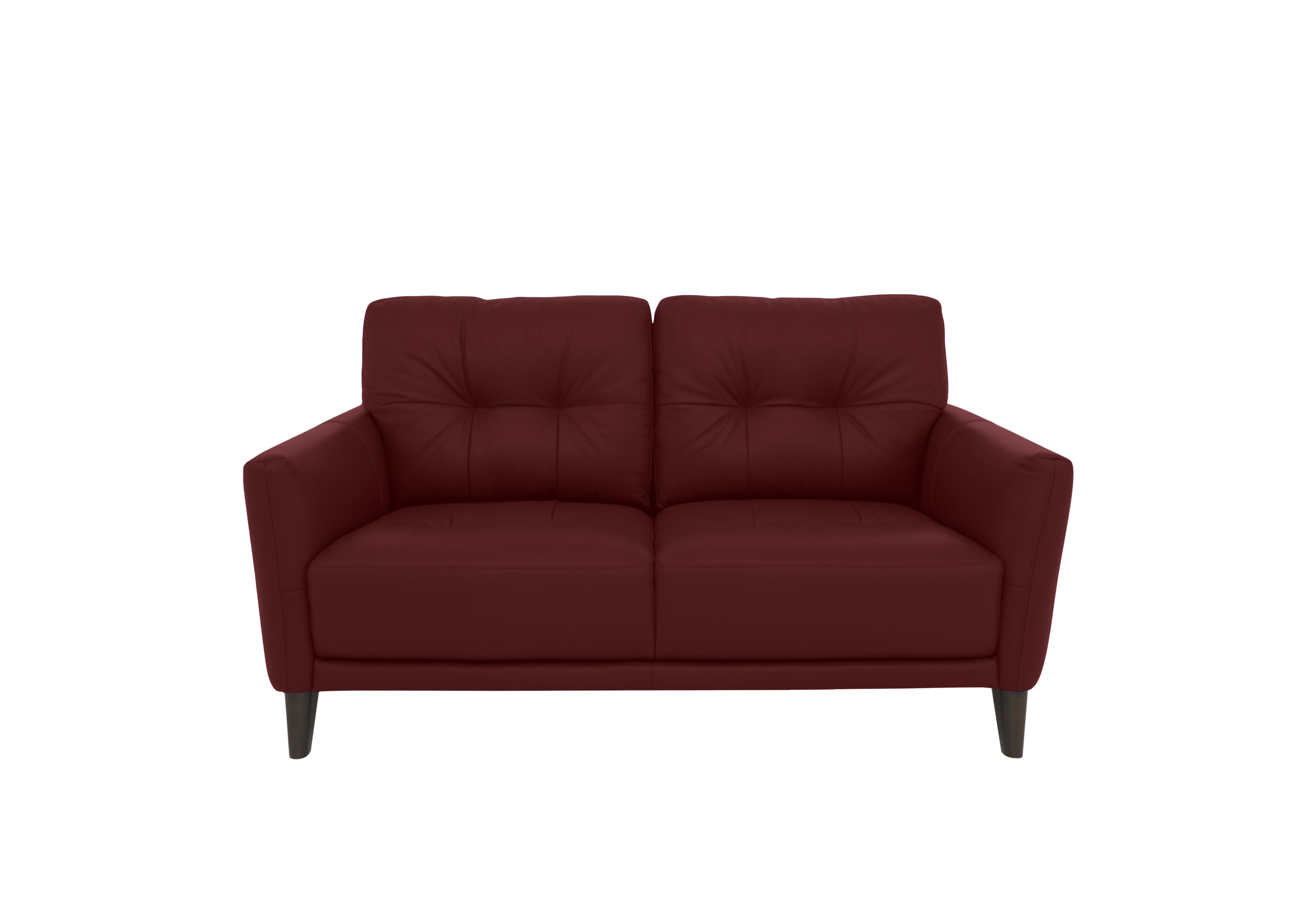 Uno Leather 2 Seater Sofa in Hw-035c Deep Red on Furniture Village