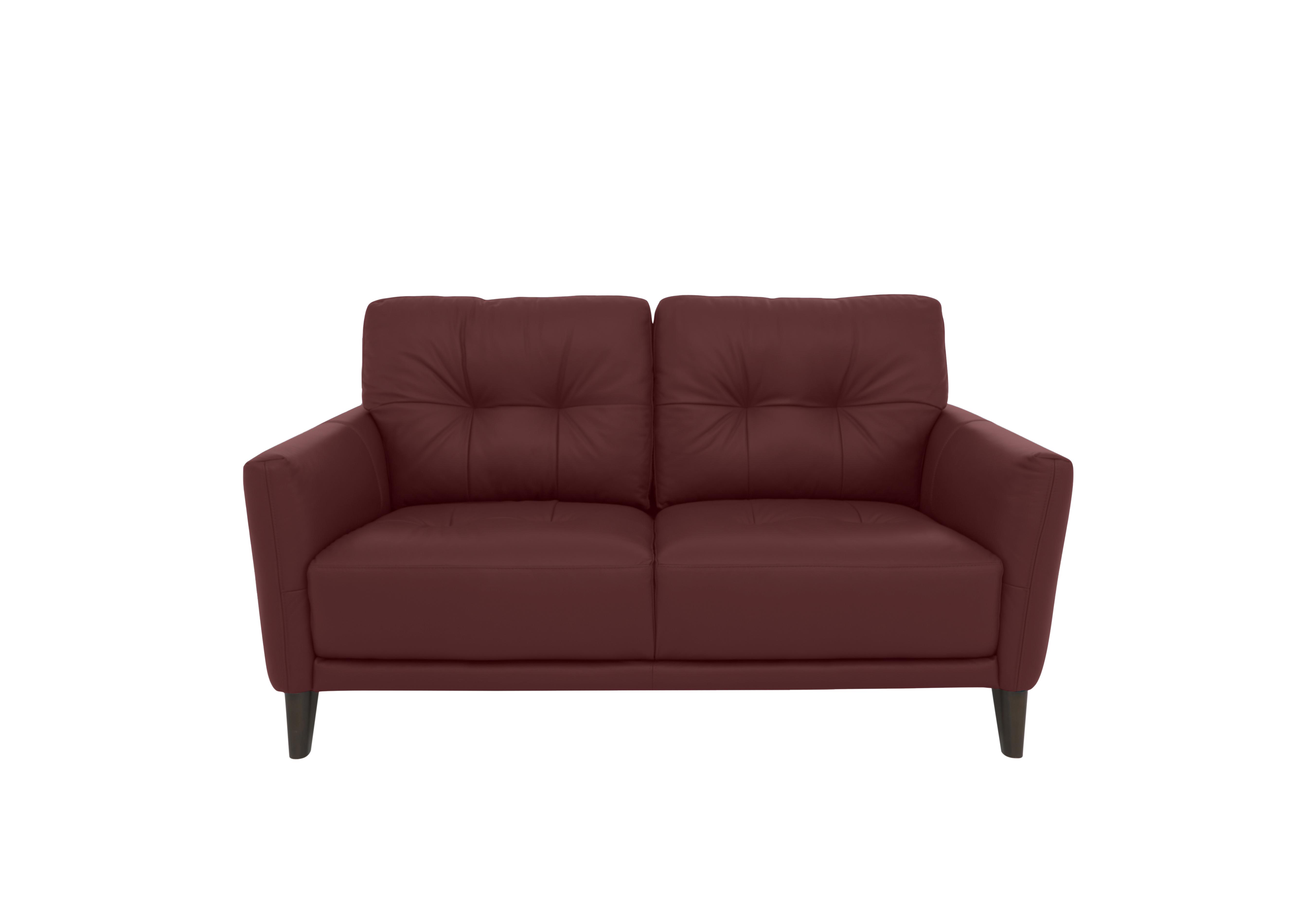 Uno Leather 2 Seater Sofa in Nc-035c Deep Red on Furniture Village