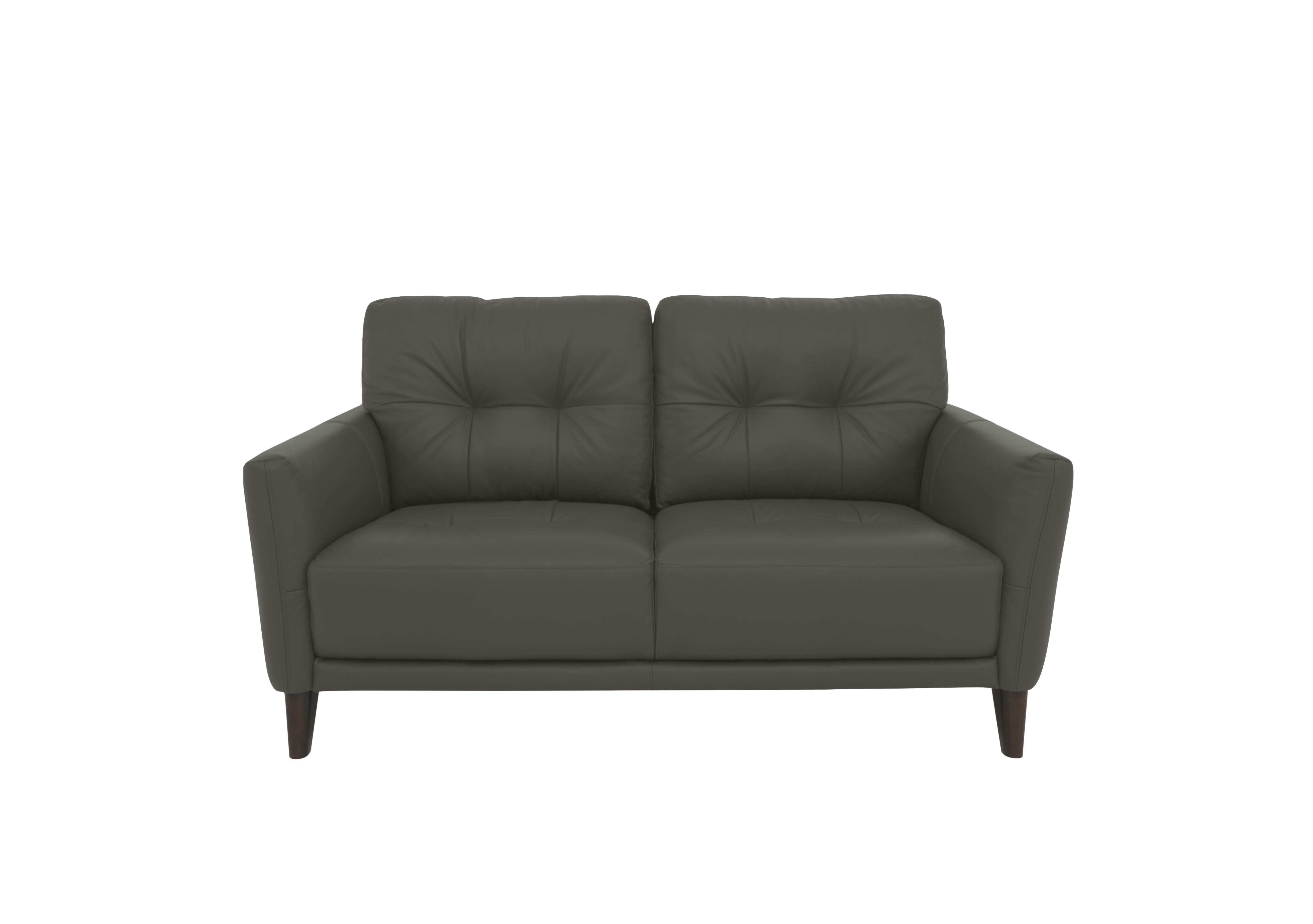 Uno Leather 2 Seater Sofa in Nc-088e Charcoal Grey on Furniture Village