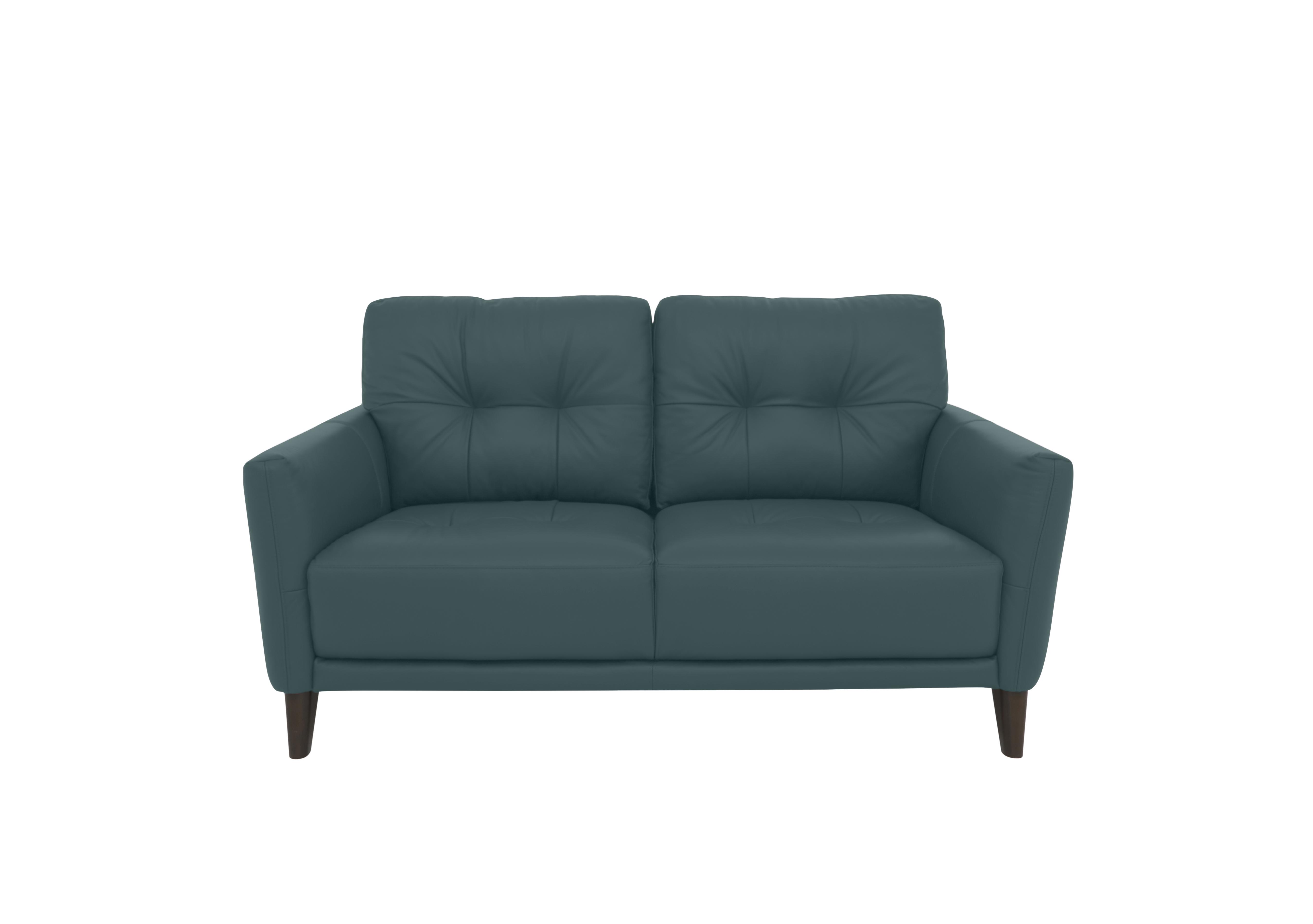 Uno Leather 2 Seater Sofa in Nc-301e Lake Green on Furniture Village